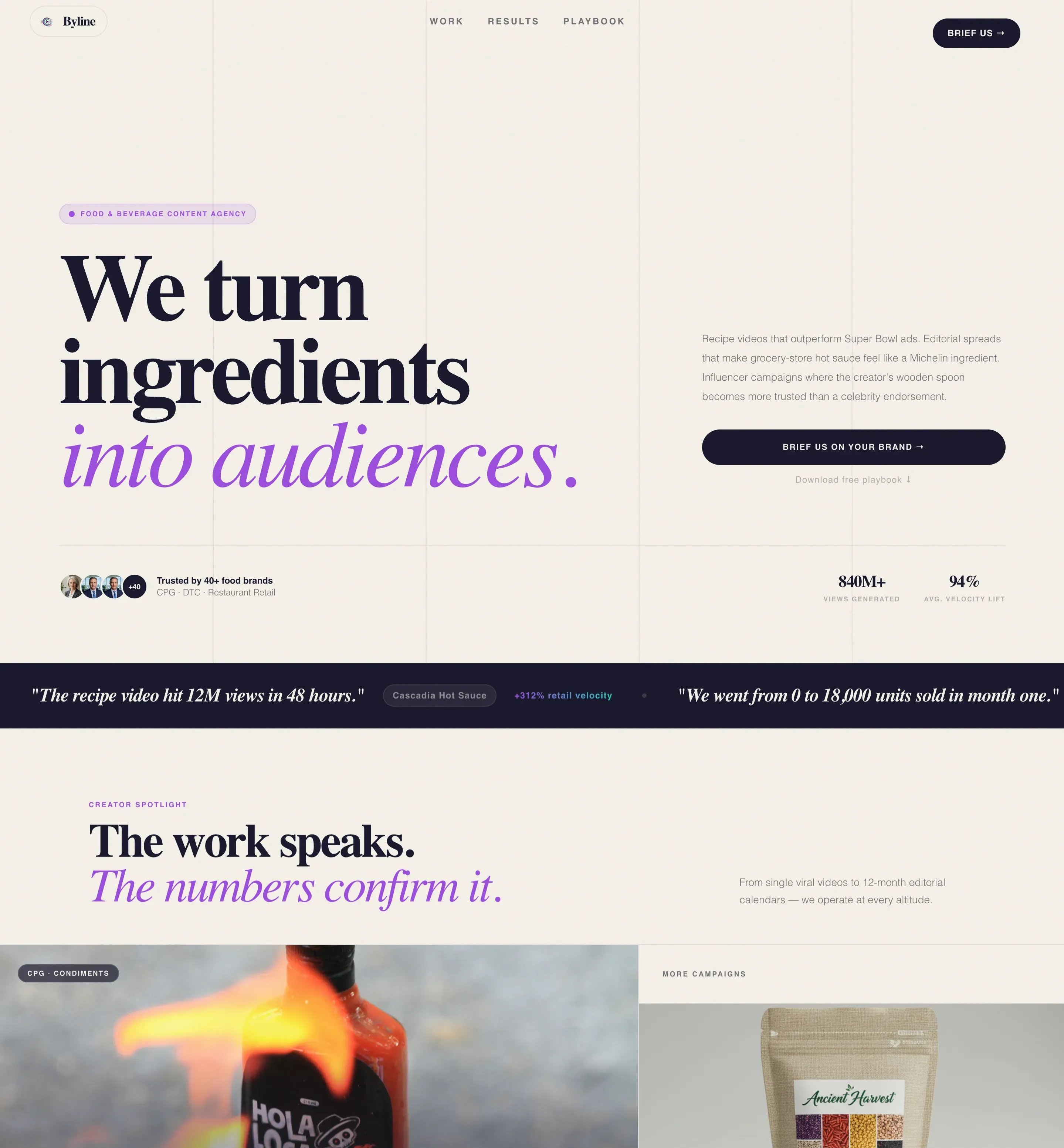 Culinary Content Agency Landing Page Template