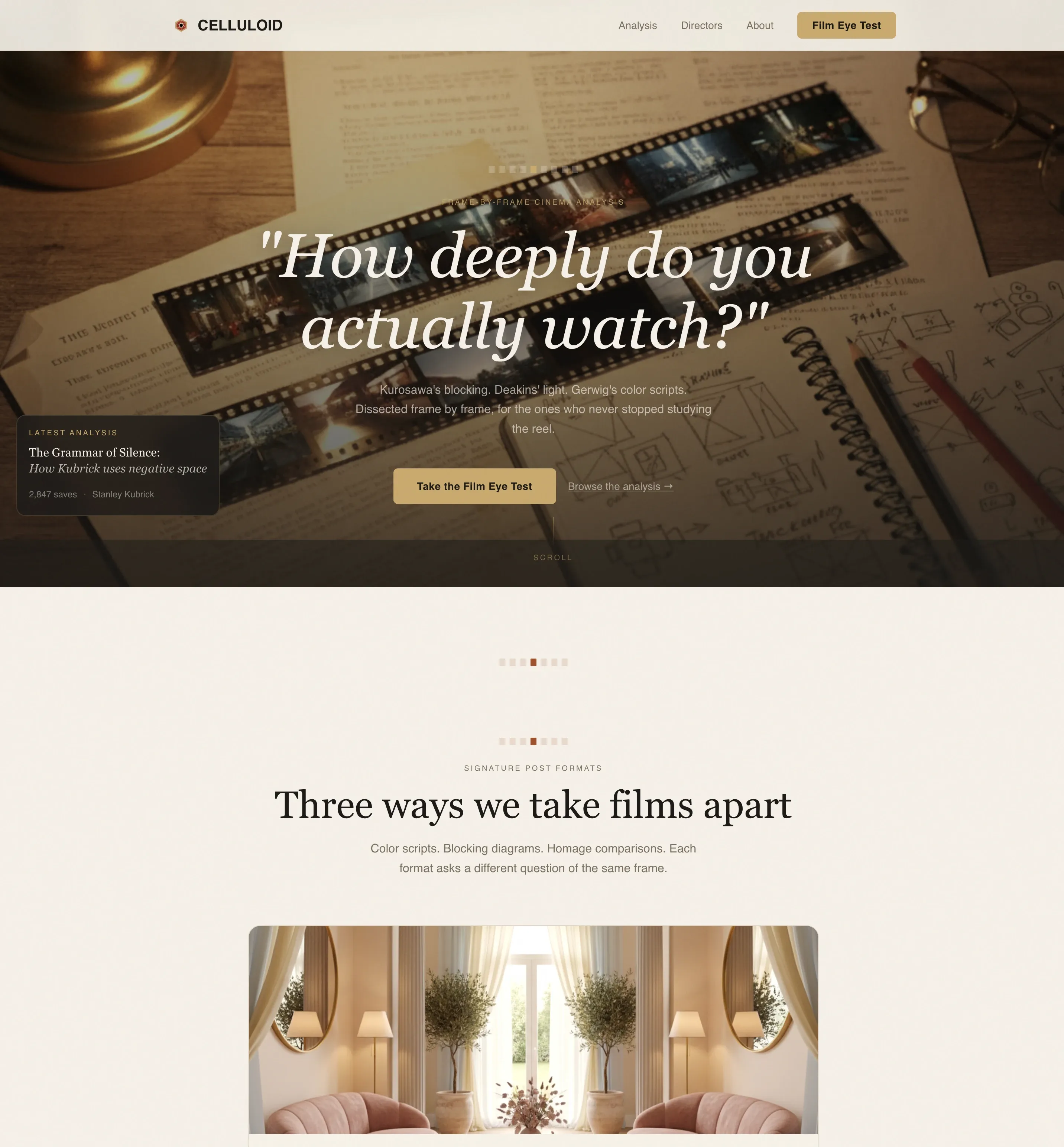 Celluloid — Engaging Film Criticism Landing Page Template