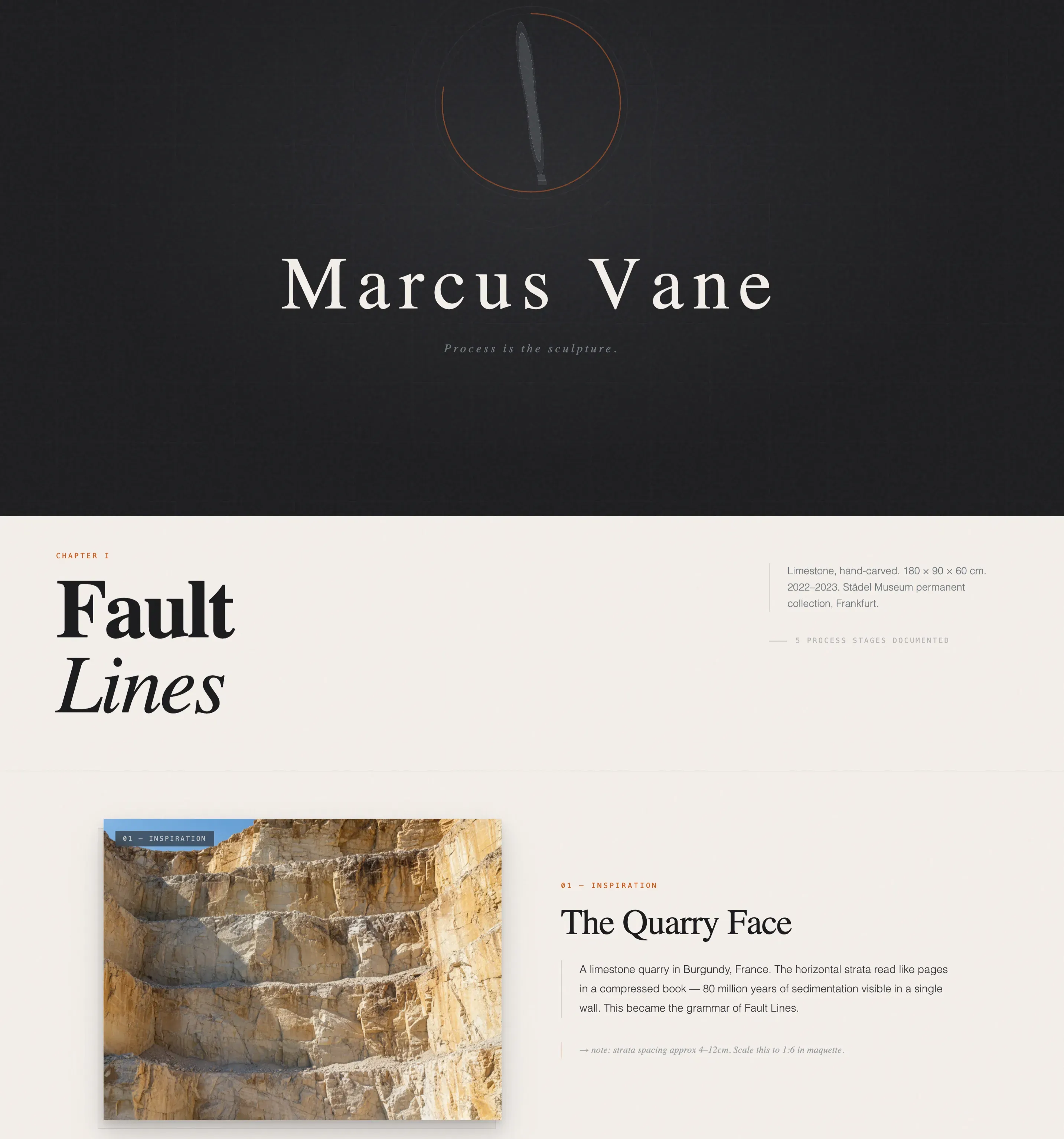 Sculptural Portfolio Landing Page Template