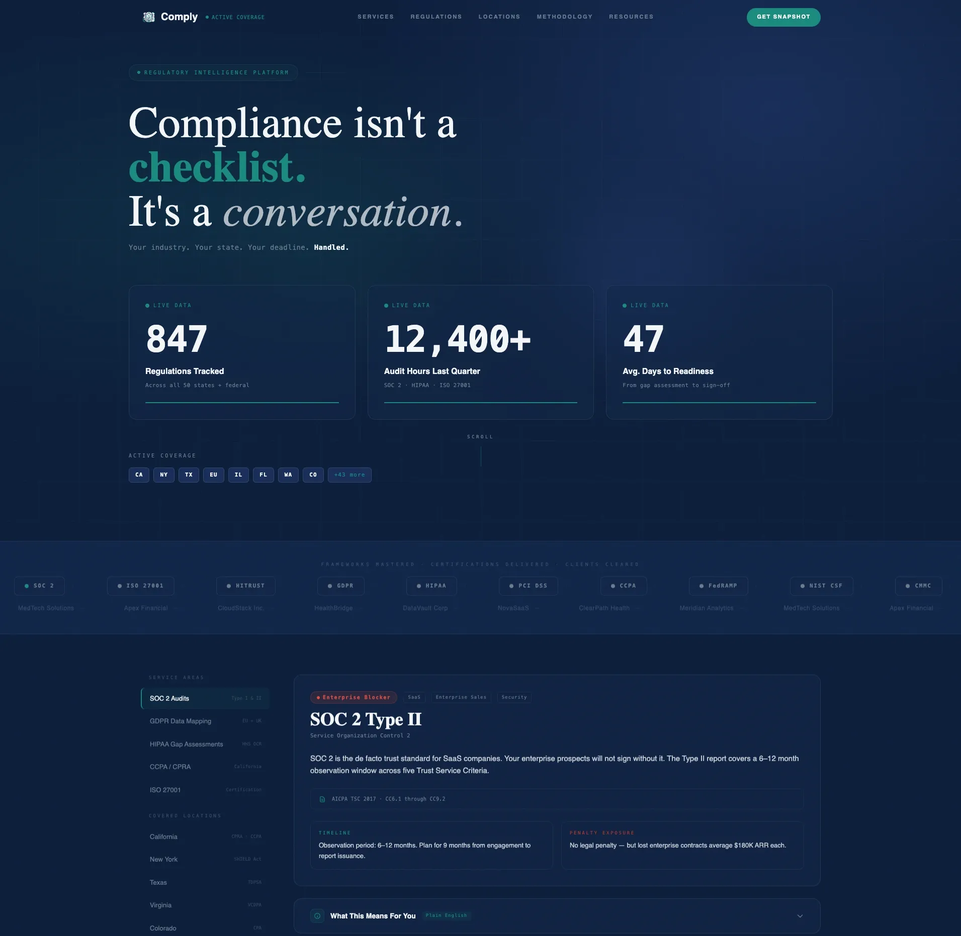 Compliance Consultancy Sidebar Landing Page Template