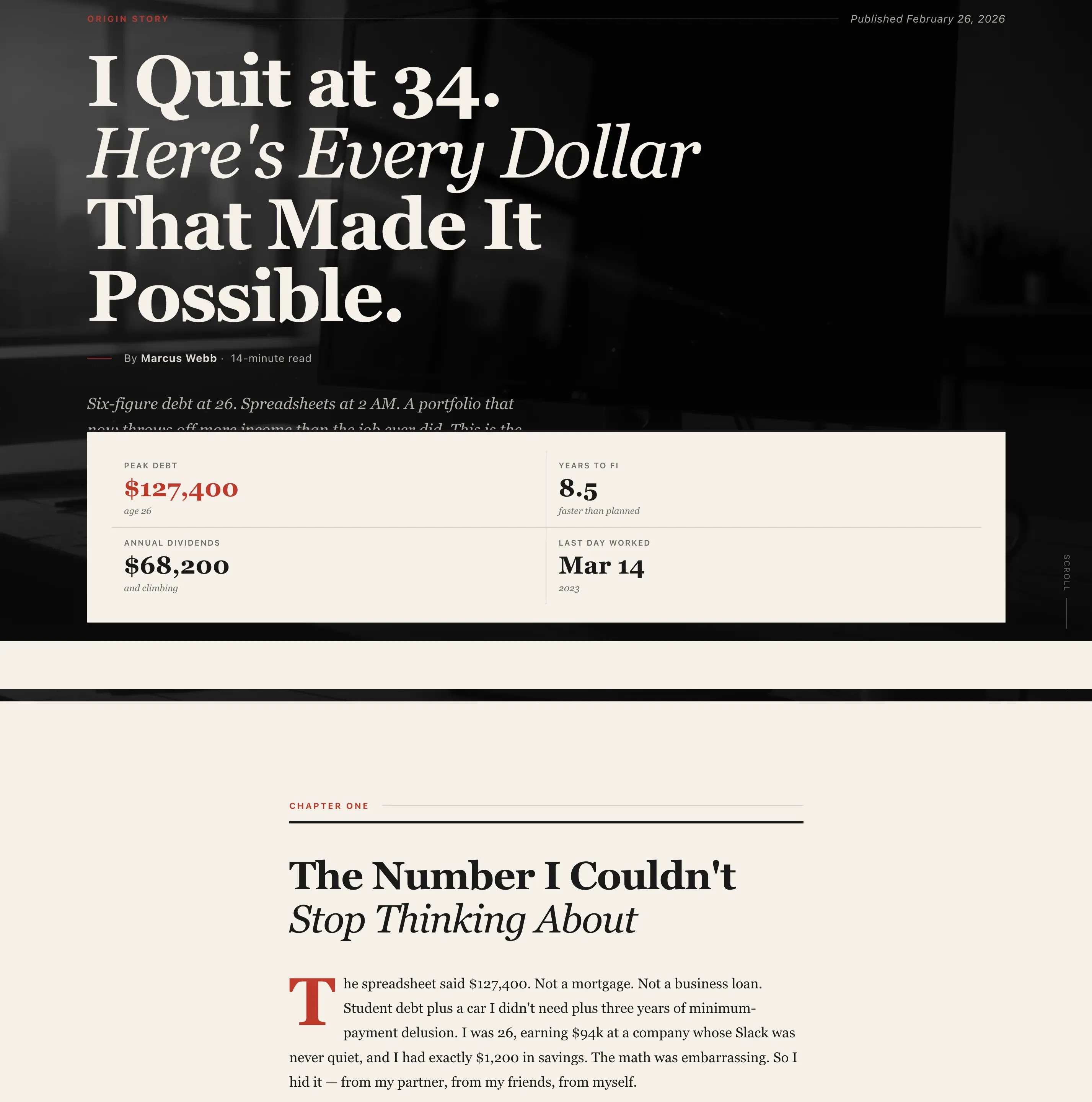 Bold FIRE Financial Independence Blog Landing Page