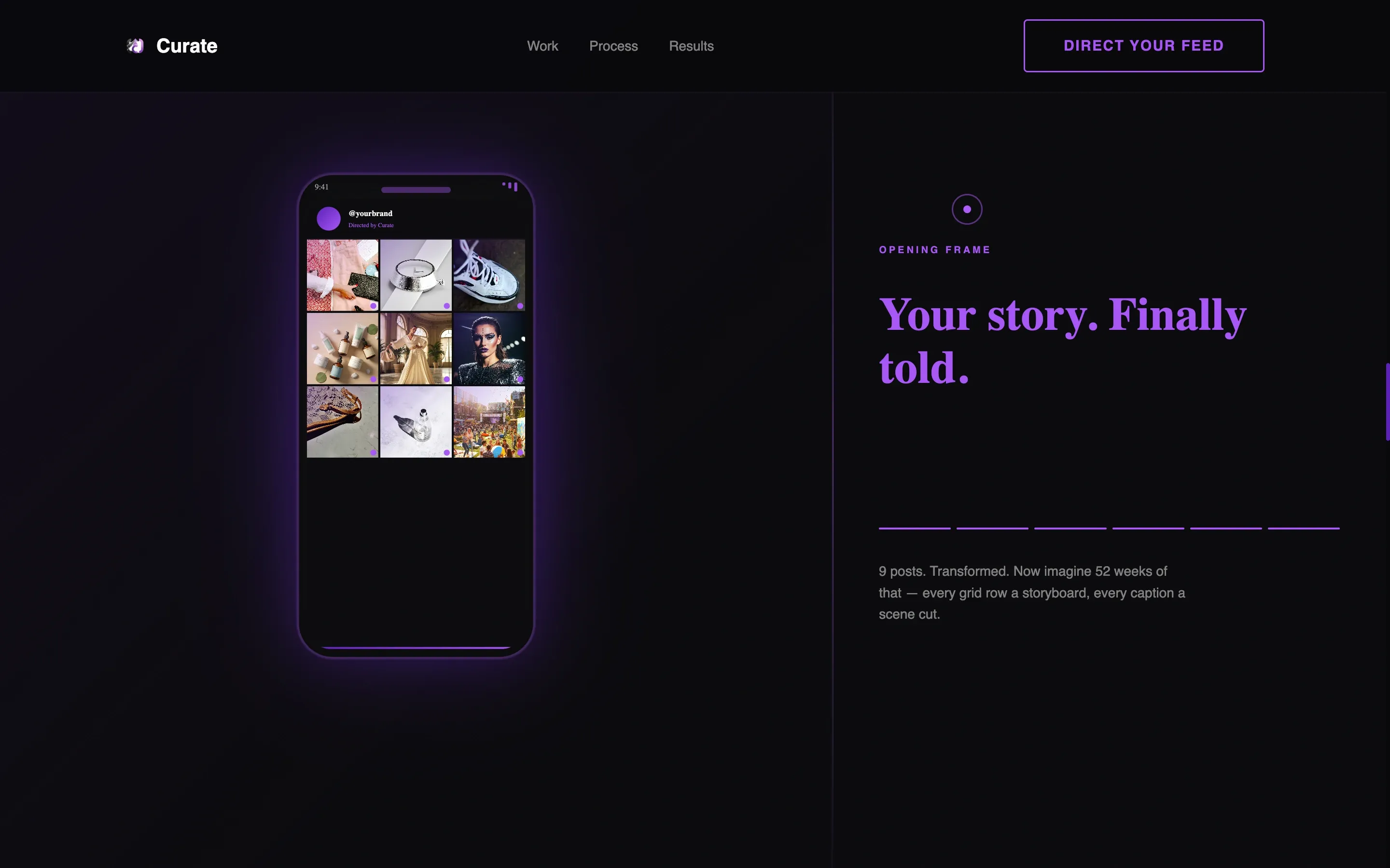 Cinematic Social Media Agency Landing Page Template