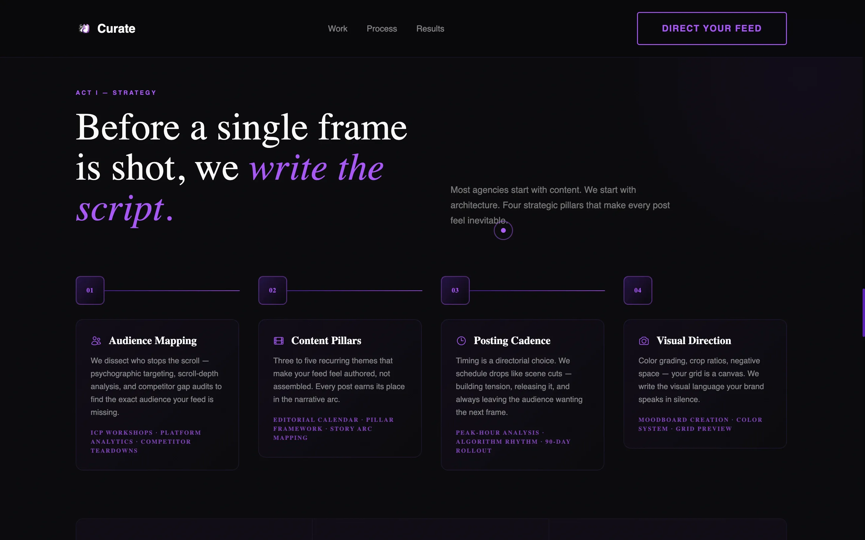 Cinematic Social Media Agency Landing Page Template