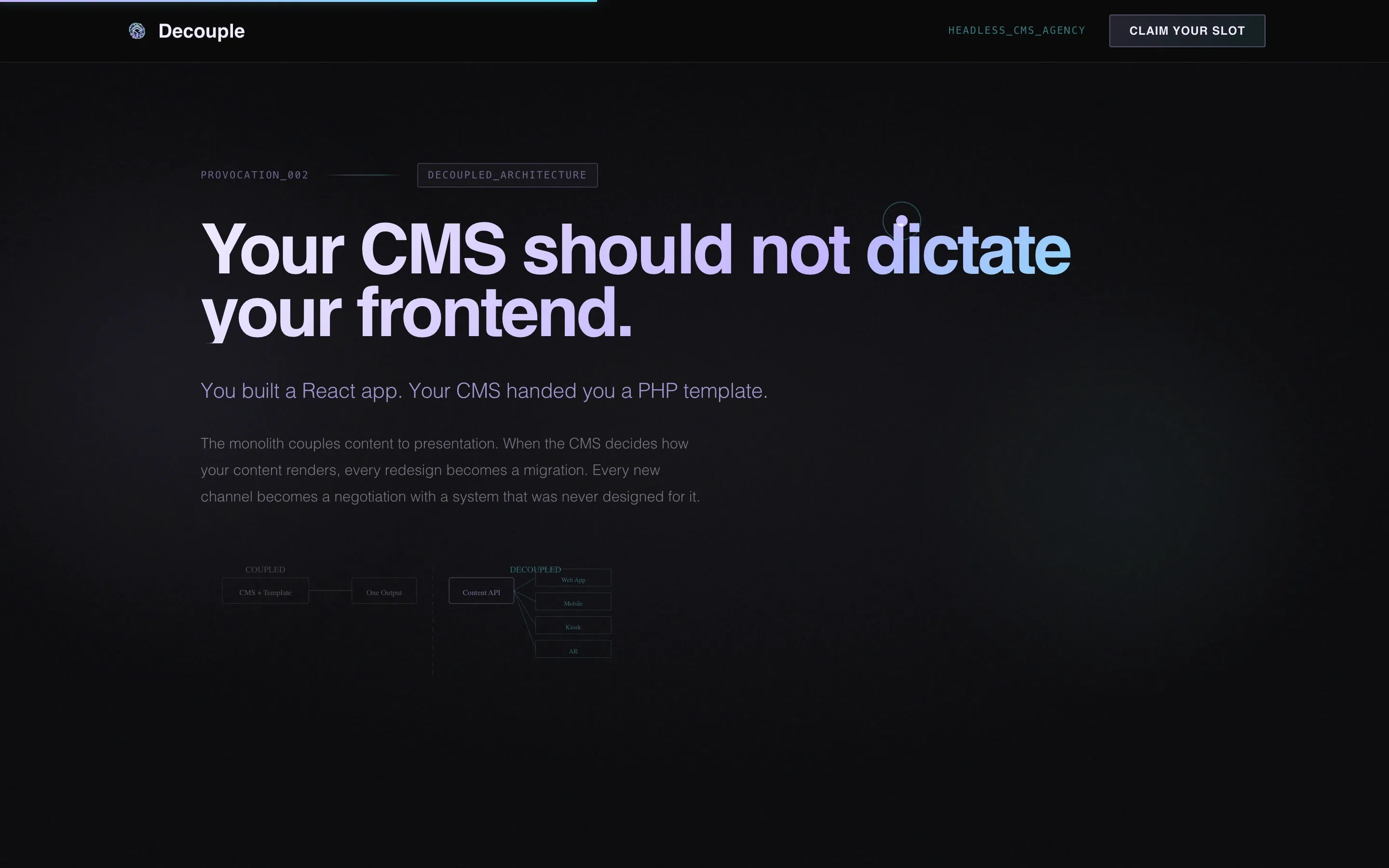 Headless CMS Agency Landing Page Template