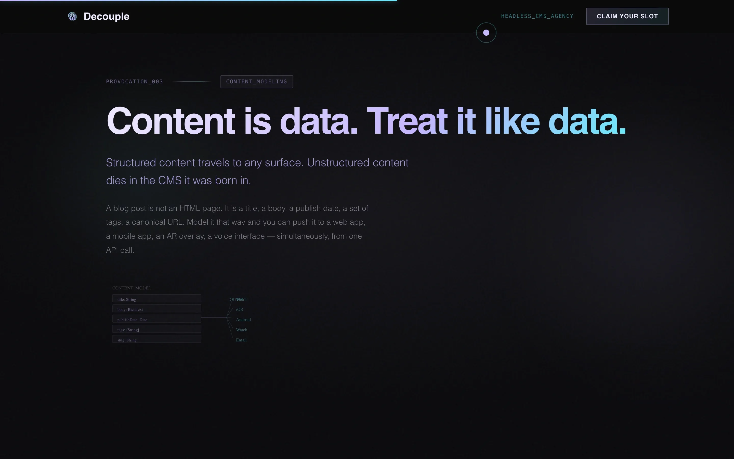 Headless CMS Agency Landing Page Template