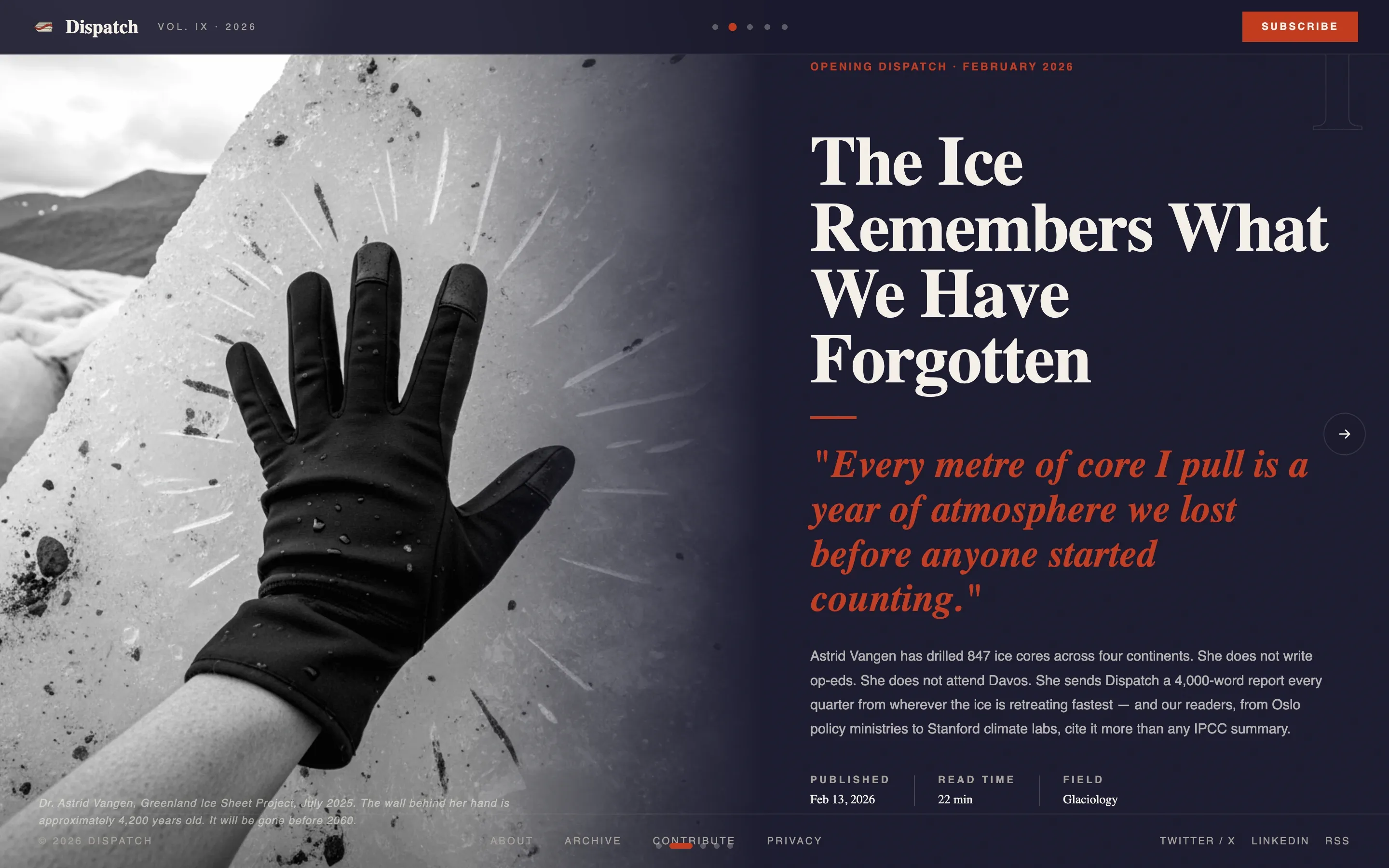 Editorial Climate Change Blog Landing Page Template