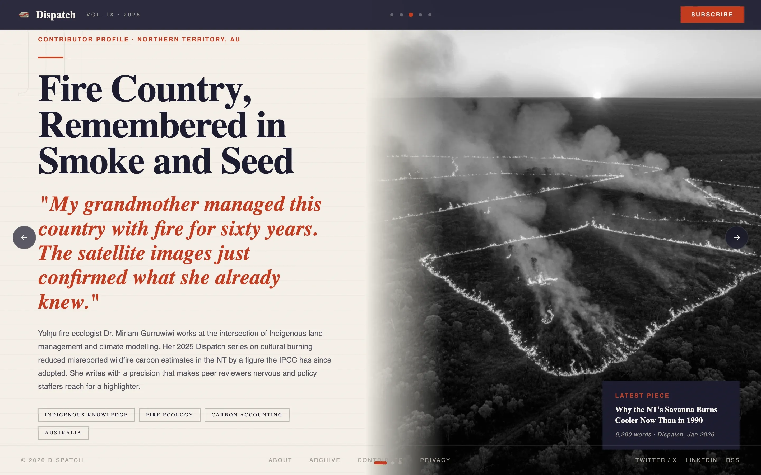 Editorial Climate Change Blog Landing Page Template