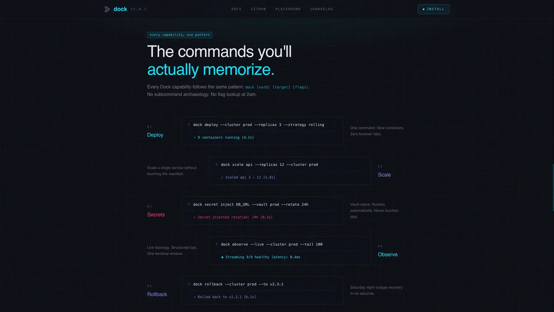 Containerization Landing Page Template for Dev Tools