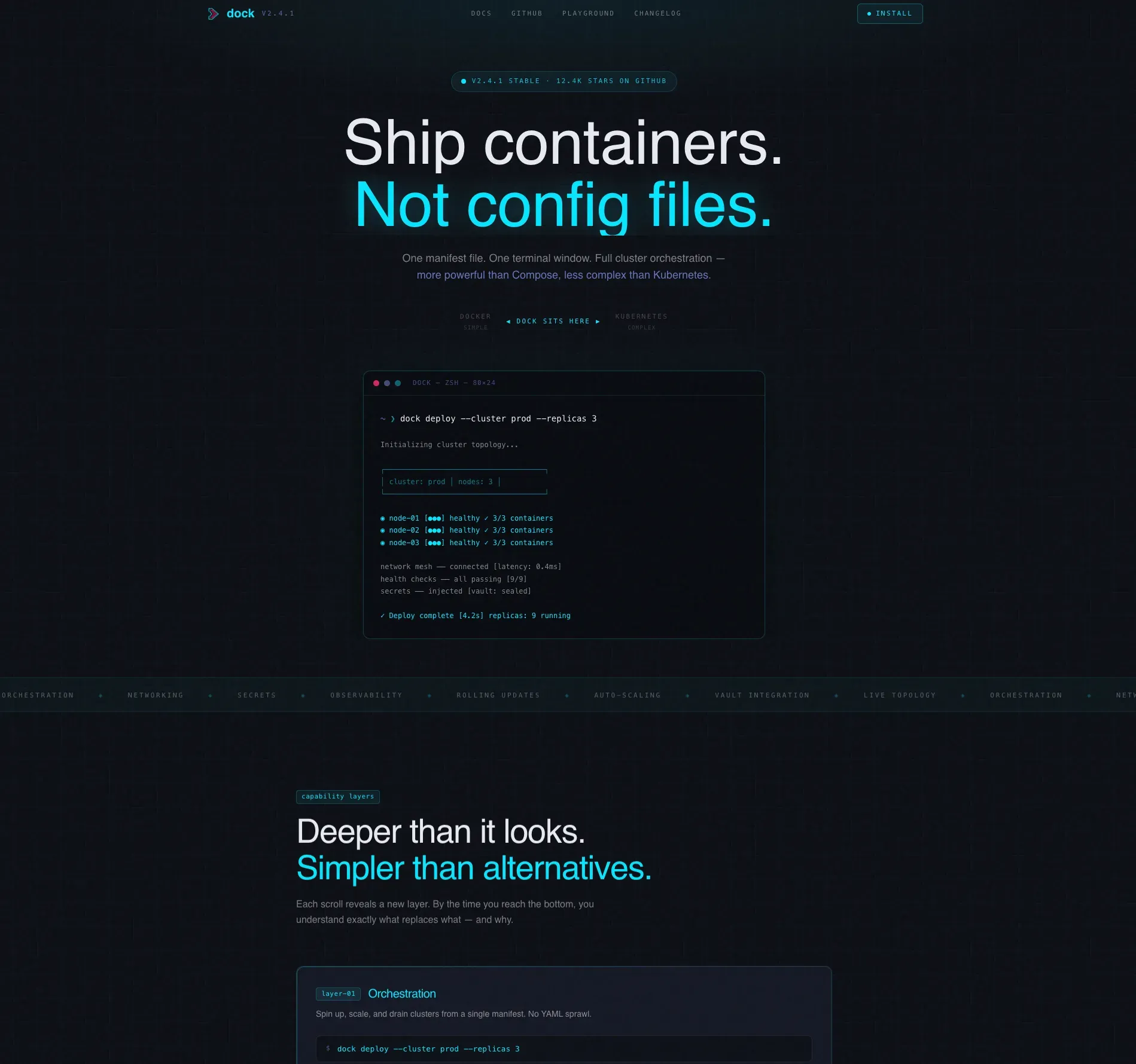 Containerization Landing Page Template for Dev Tools