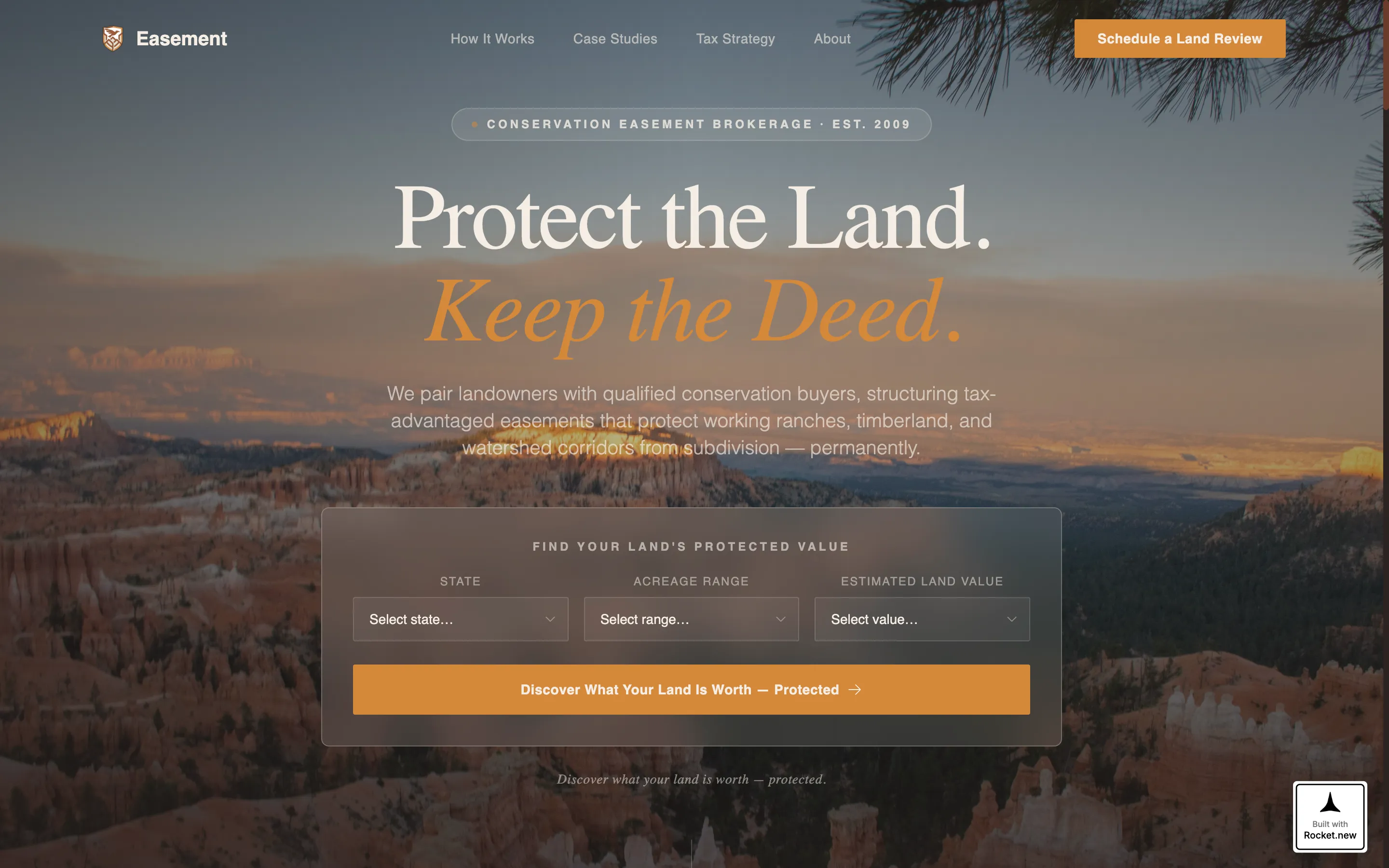 Trusted Conservation Landing Page Template