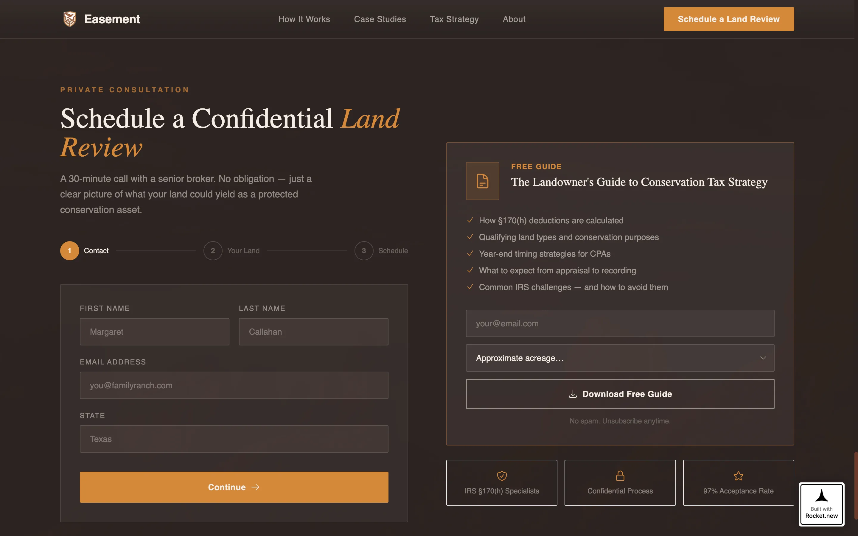 Trusted Conservation Landing Page Template