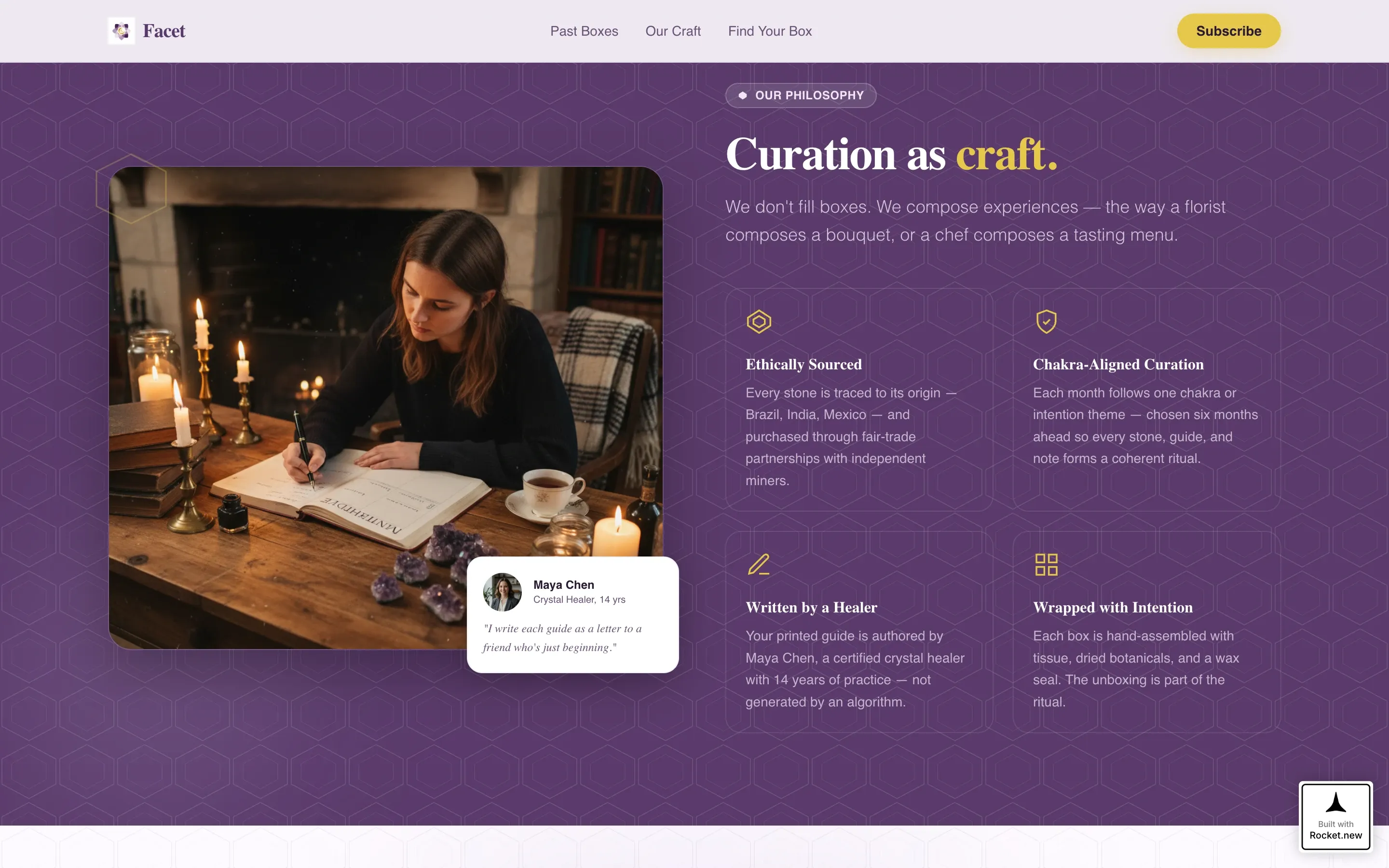 Crystal Subscription Box Landing Page Template