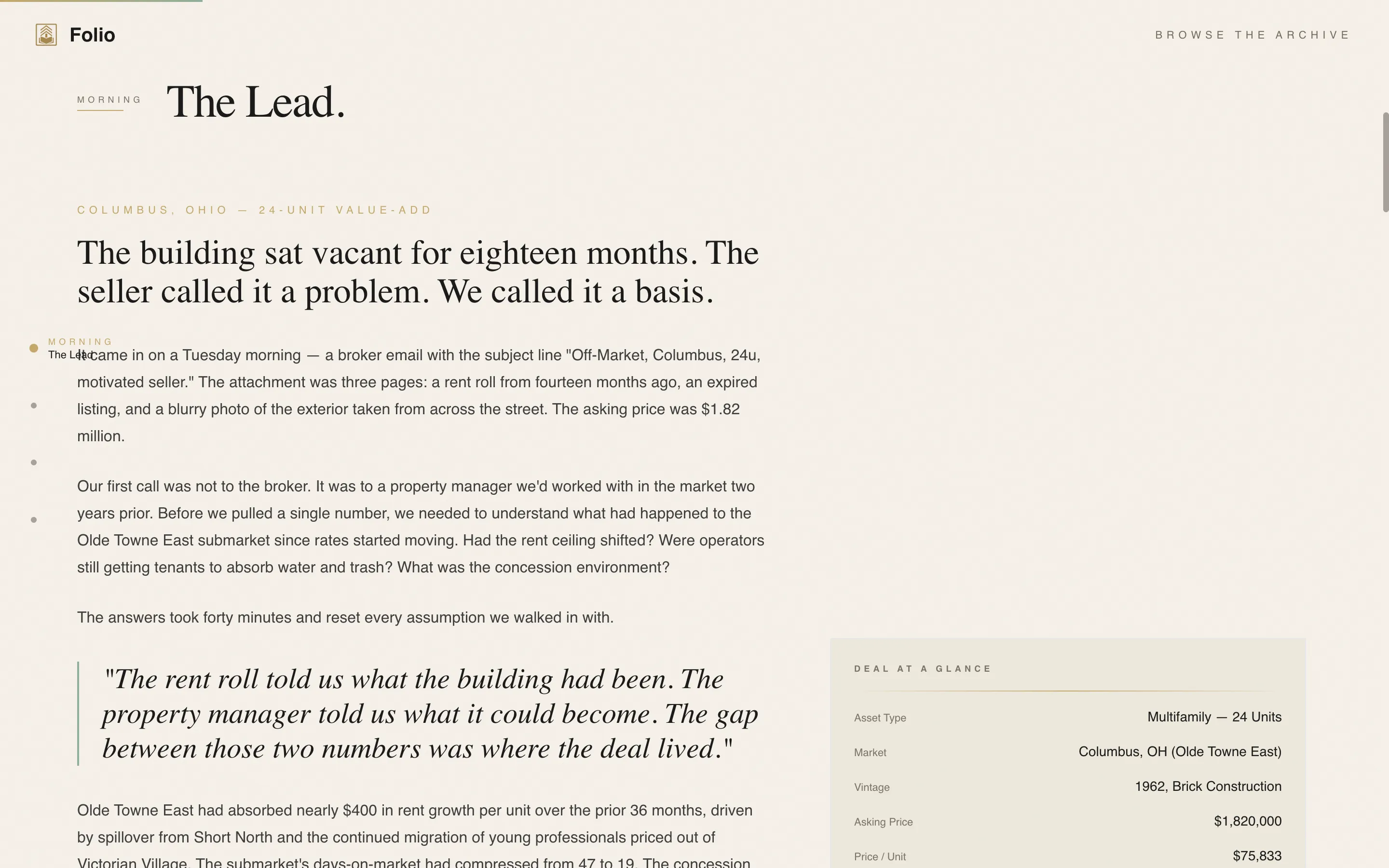 Real Estate Investing Newsletter Landing Page Template
