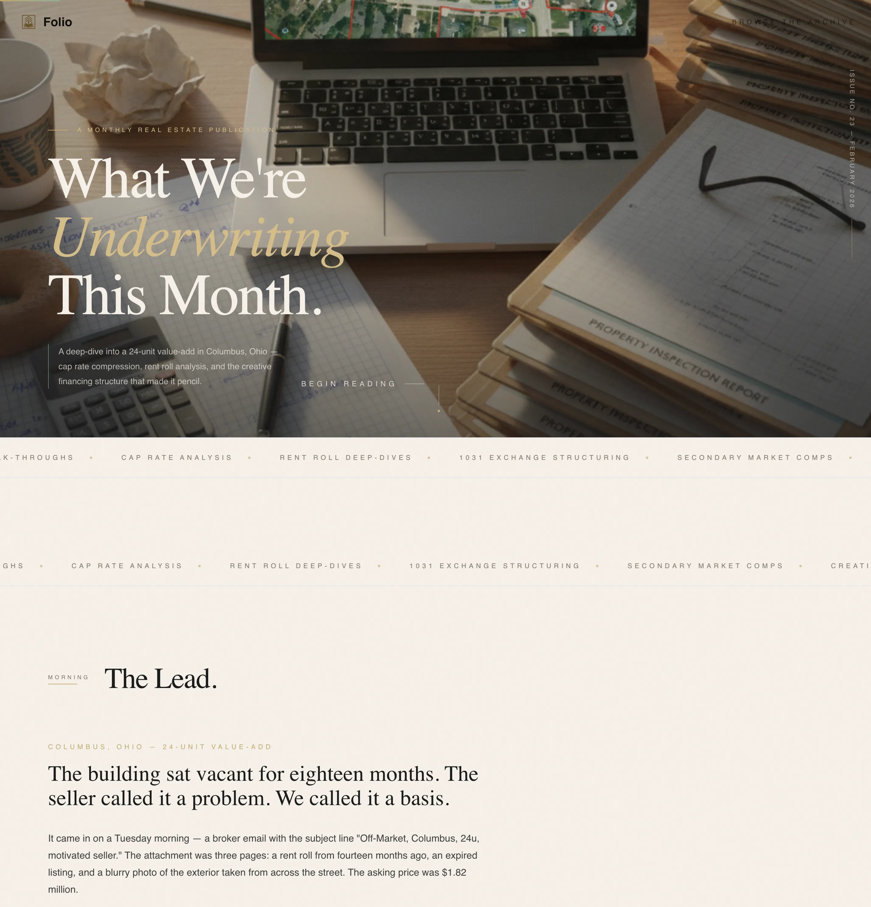 Real Estate Investing Newsletter Landing Page Template