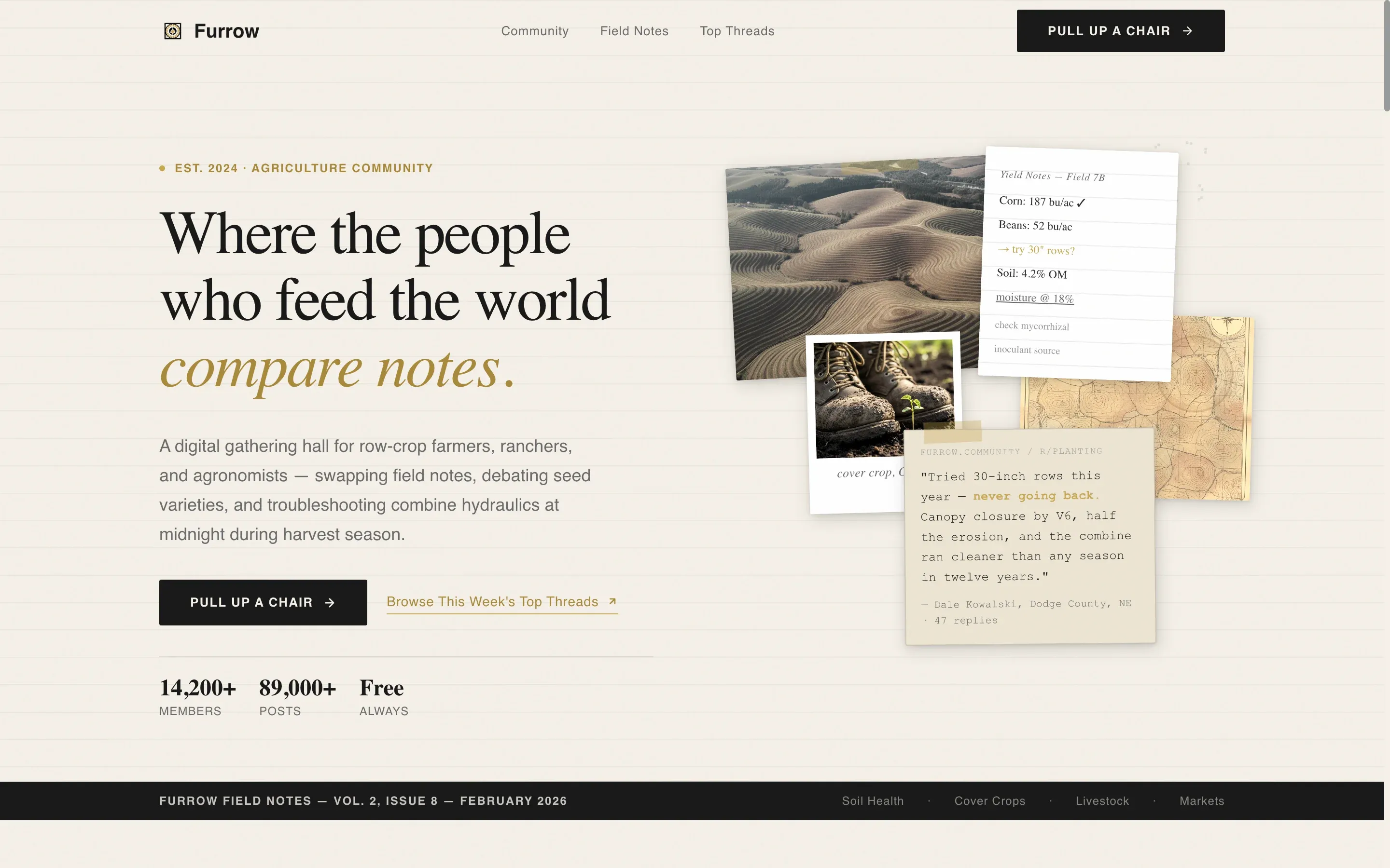 Agriculture Community Forum Landing Page Template