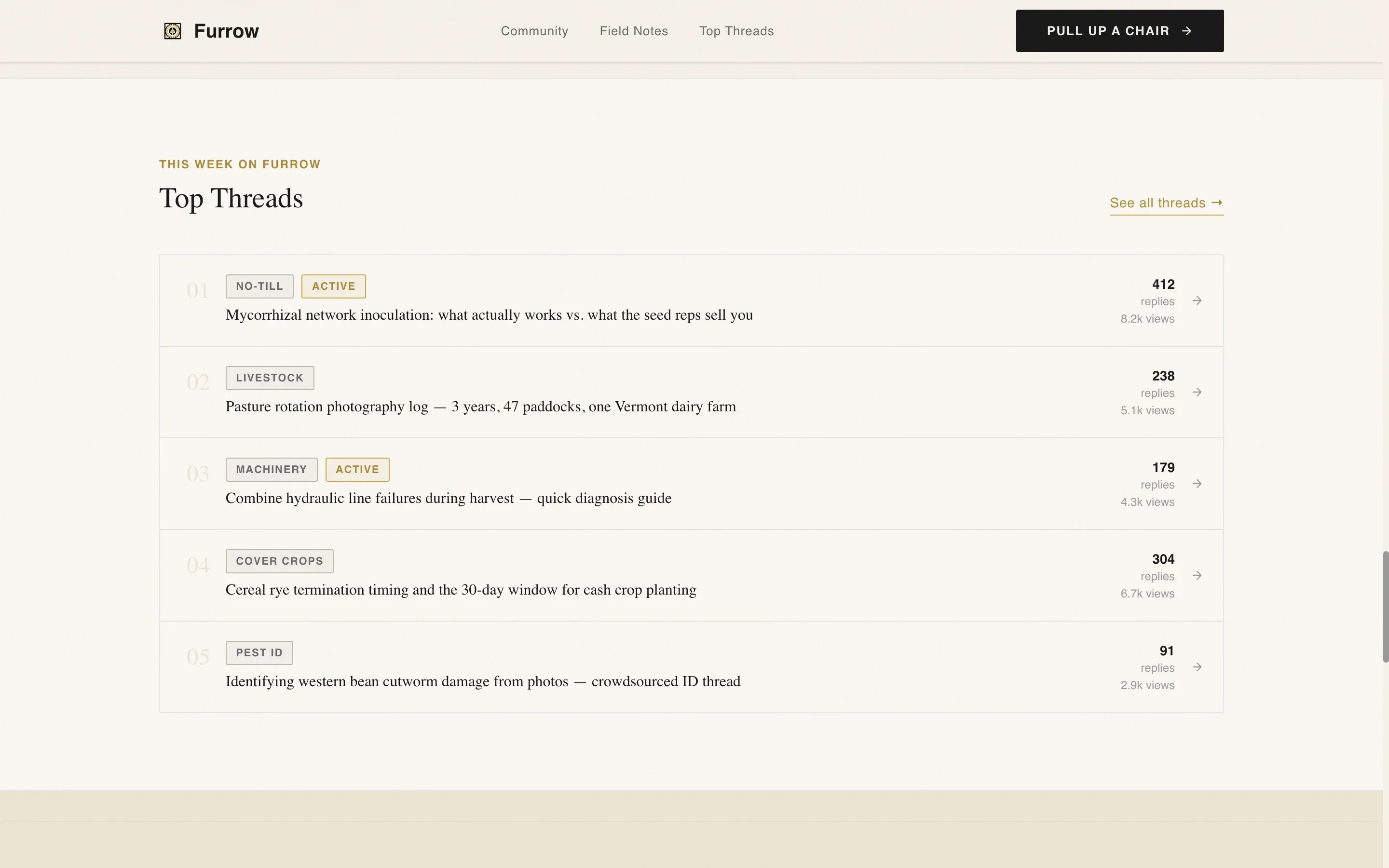 Agriculture Community Forum Landing Page Template