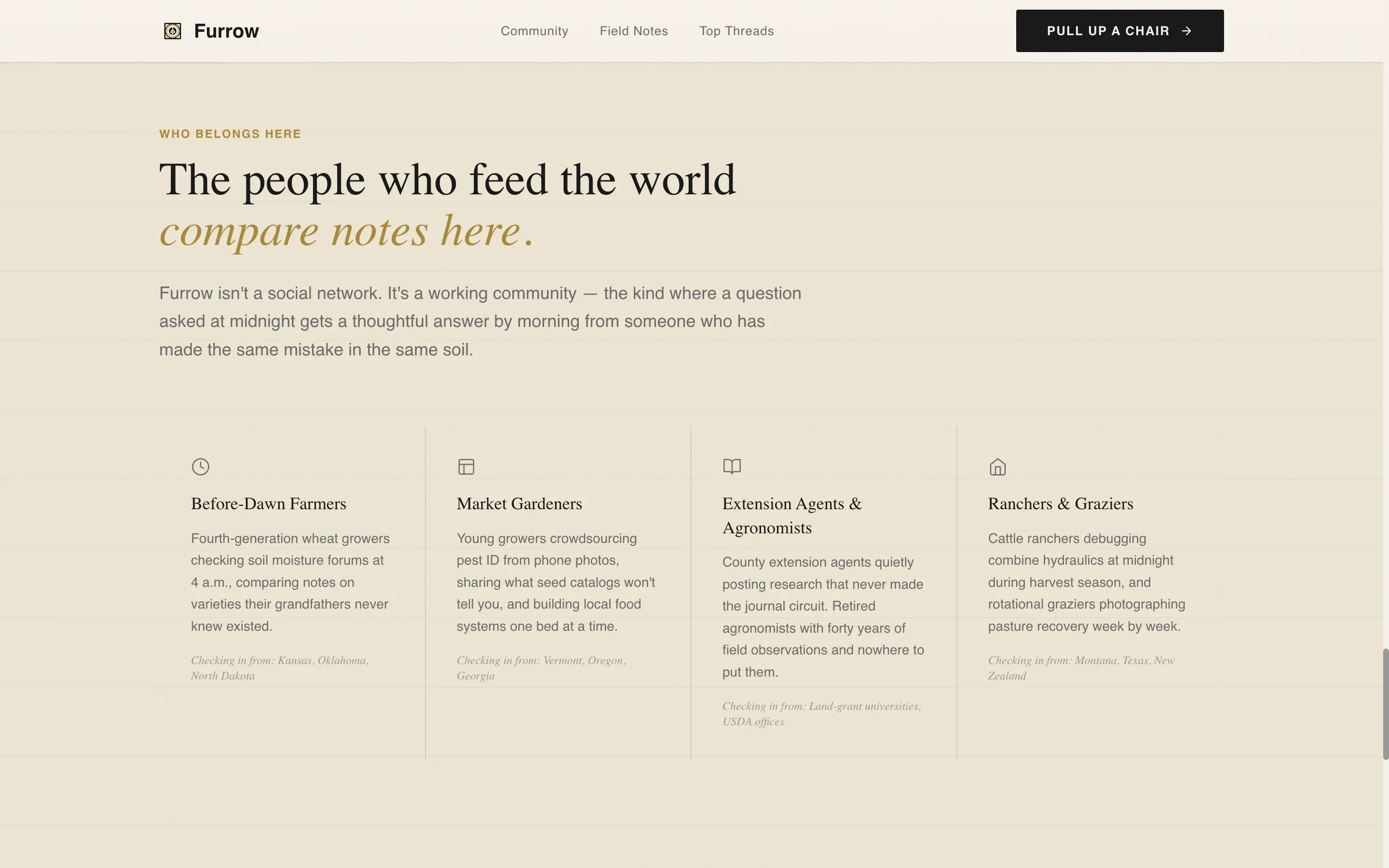 Agriculture Community Forum Landing Page Template