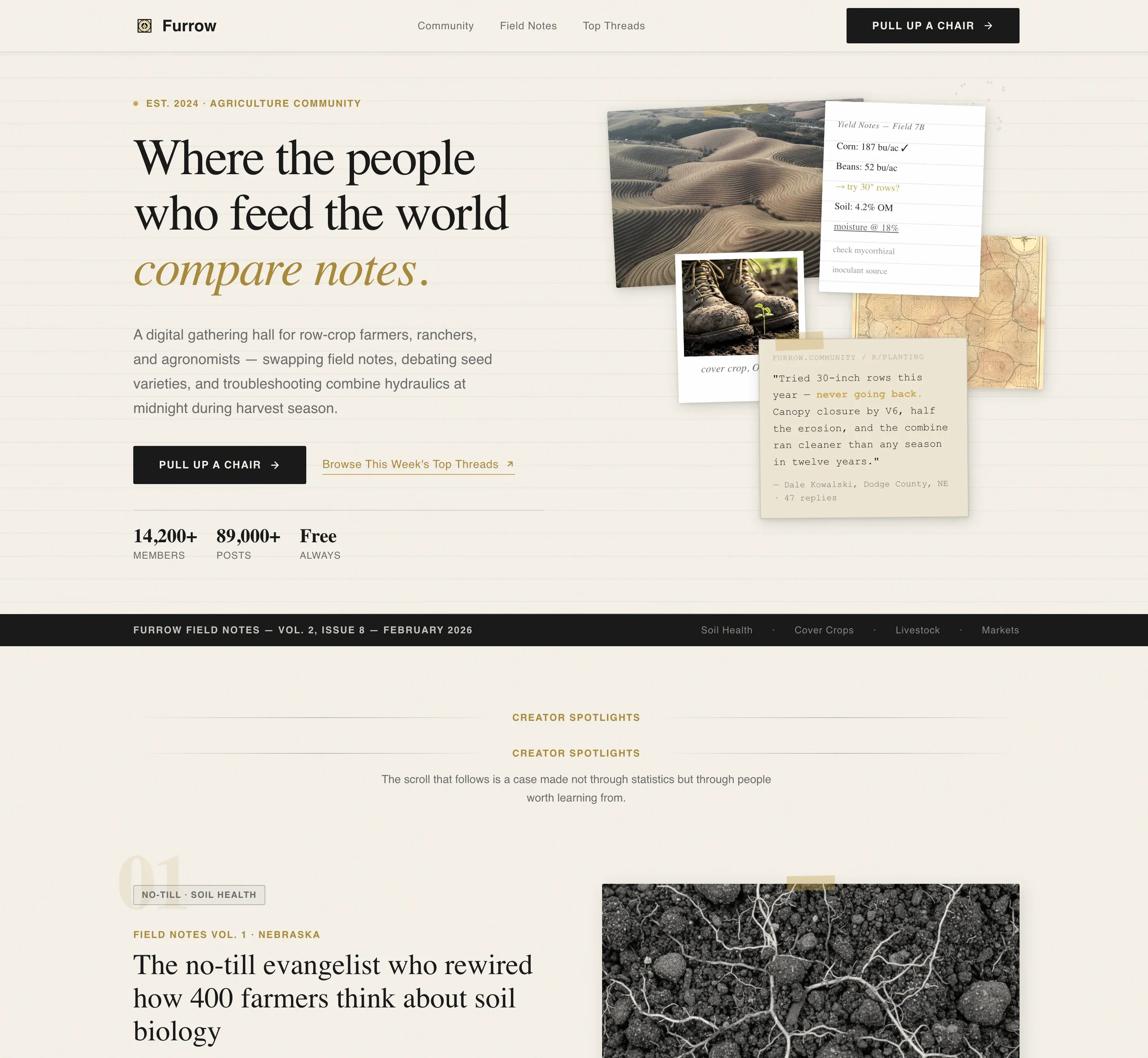 Agriculture Community Forum Landing Page Template