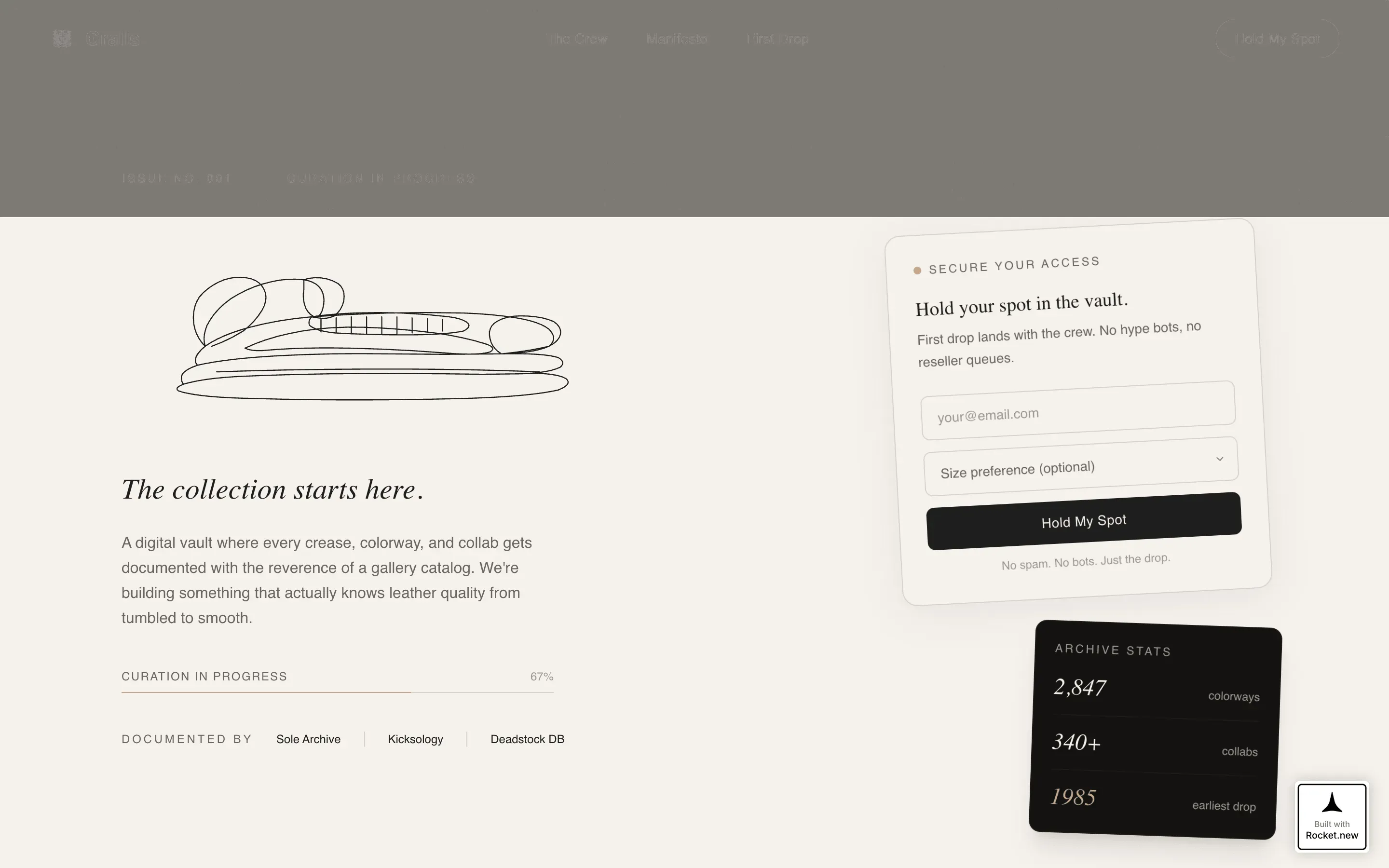 Luxe Sneaker Collecting Blog Landing Page Template
