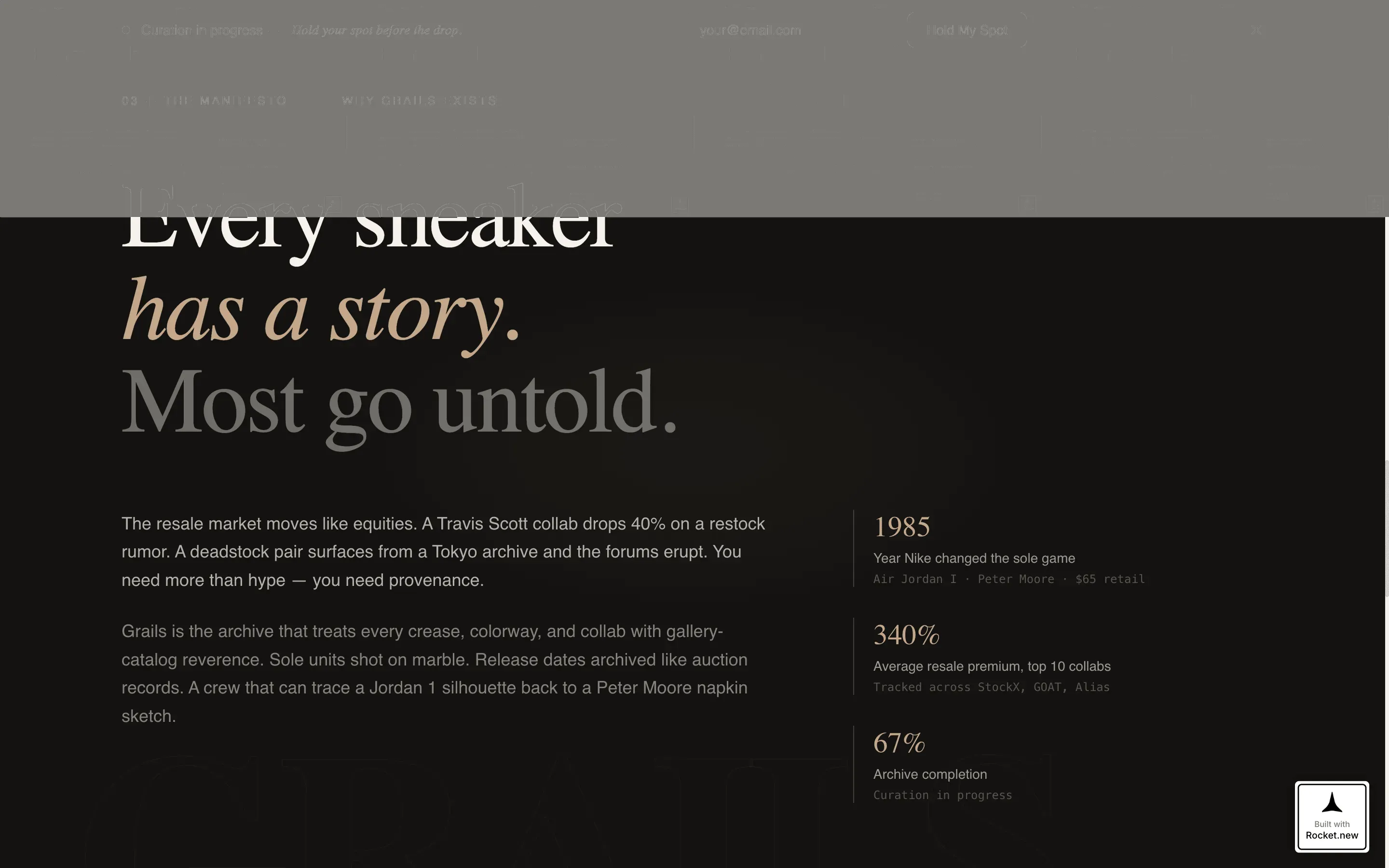 Luxe Sneaker Collecting Blog Landing Page Template