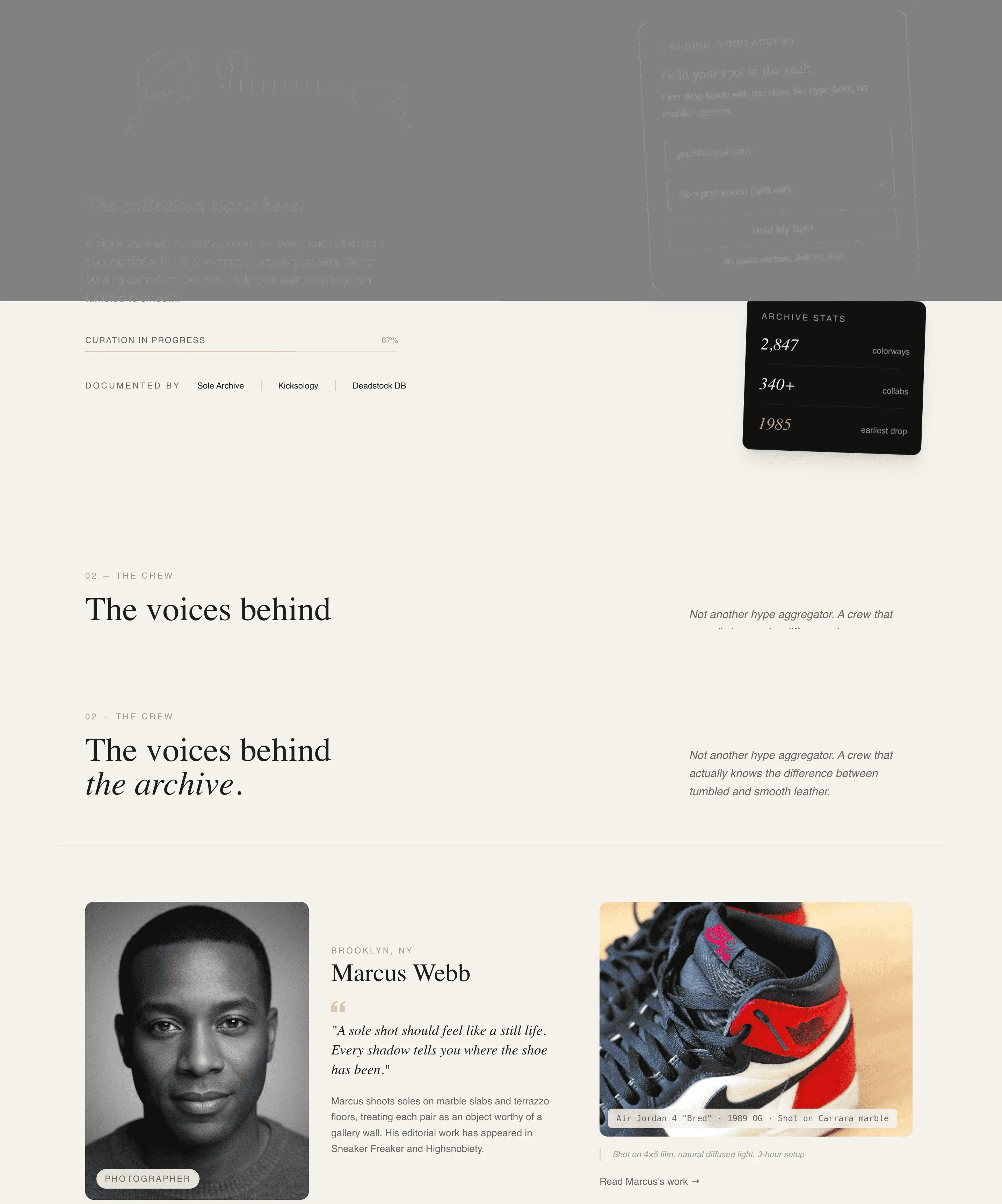 Luxe Sneaker Collecting Blog Landing Page Template