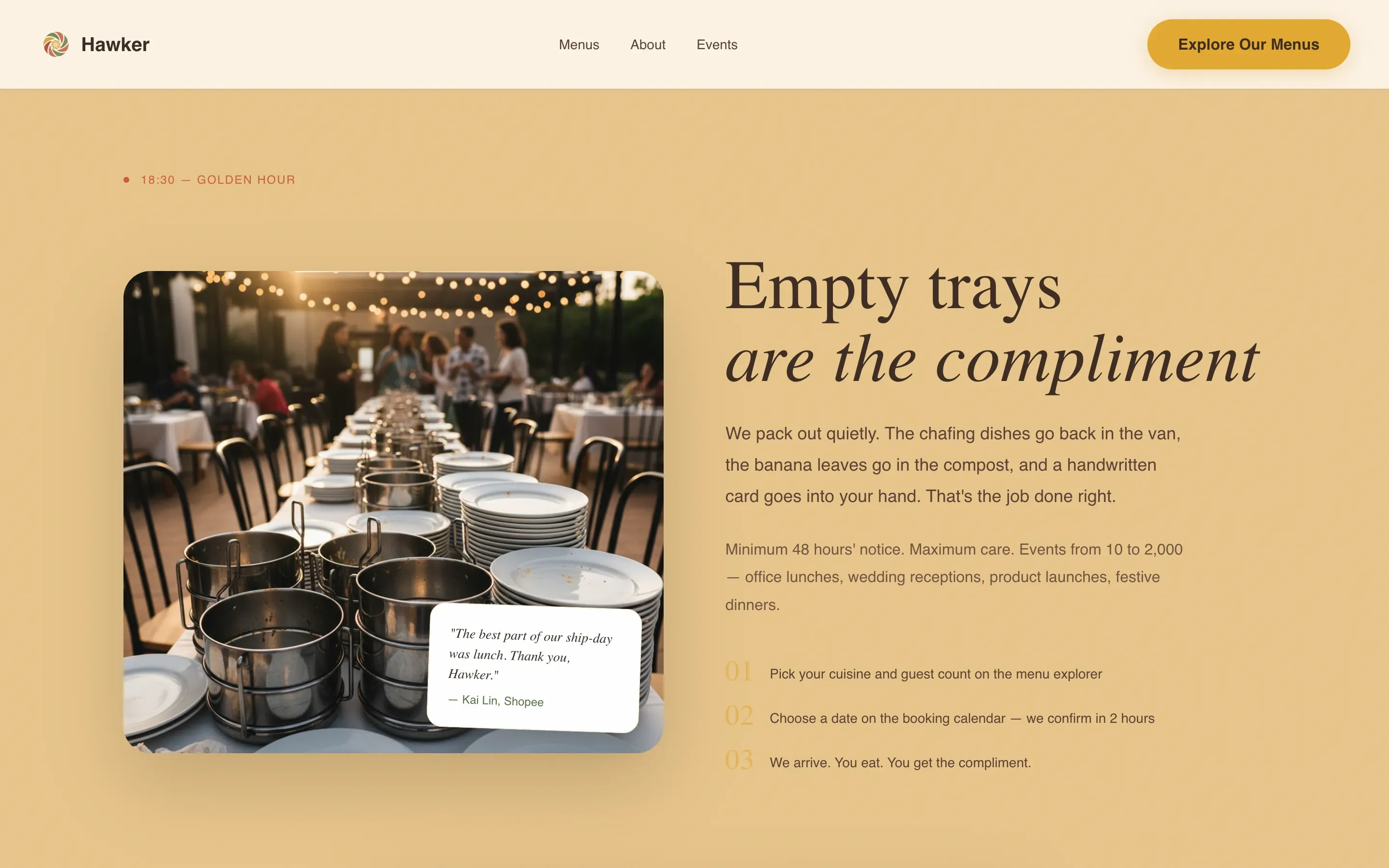 Bold Singaporean Catering Landing Page Template