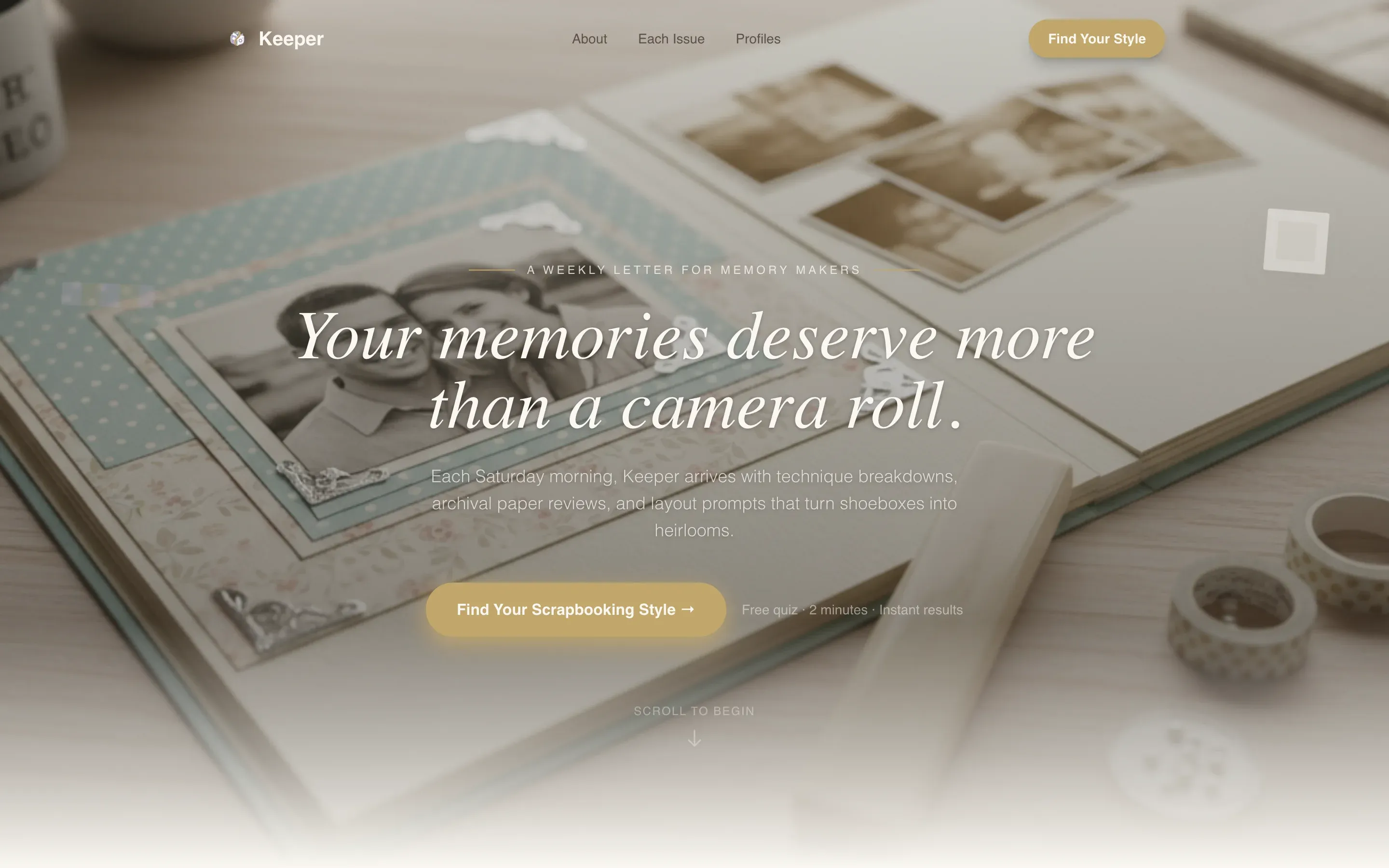 Scrapbooking Newsletter Landing Page Template