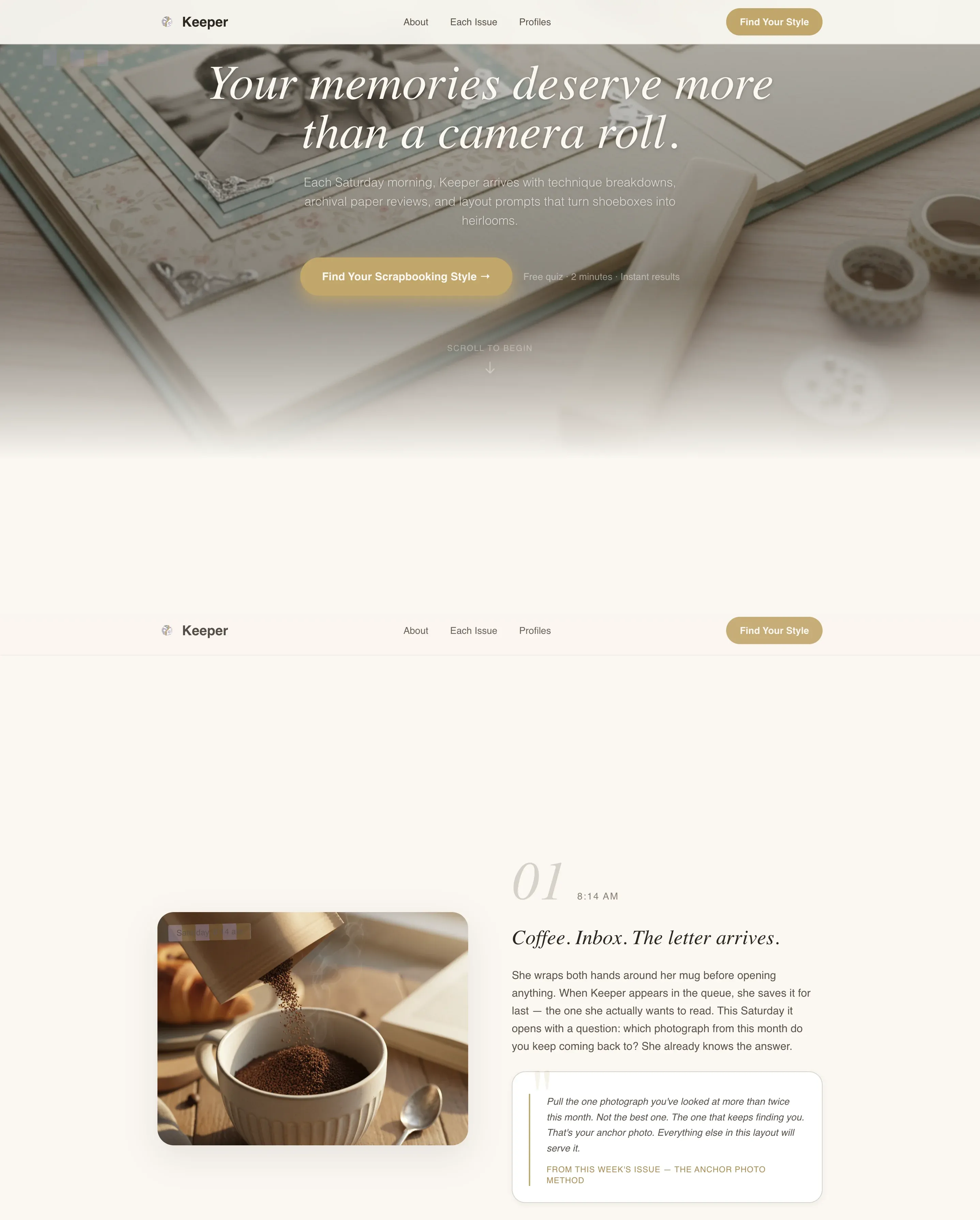 Scrapbooking Newsletter Landing Page Template