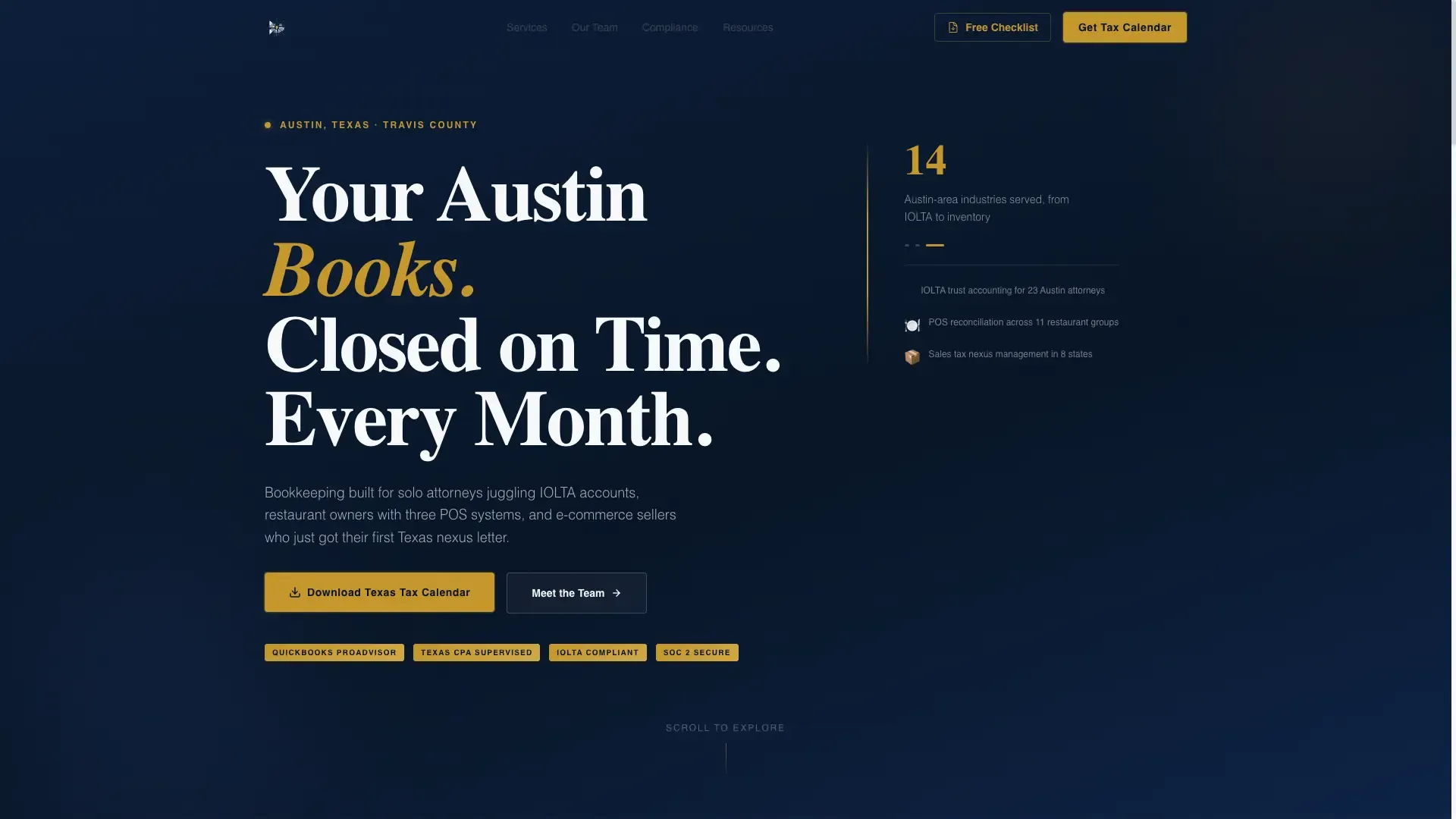 Bookkeeper Service Area Landing Page Template
