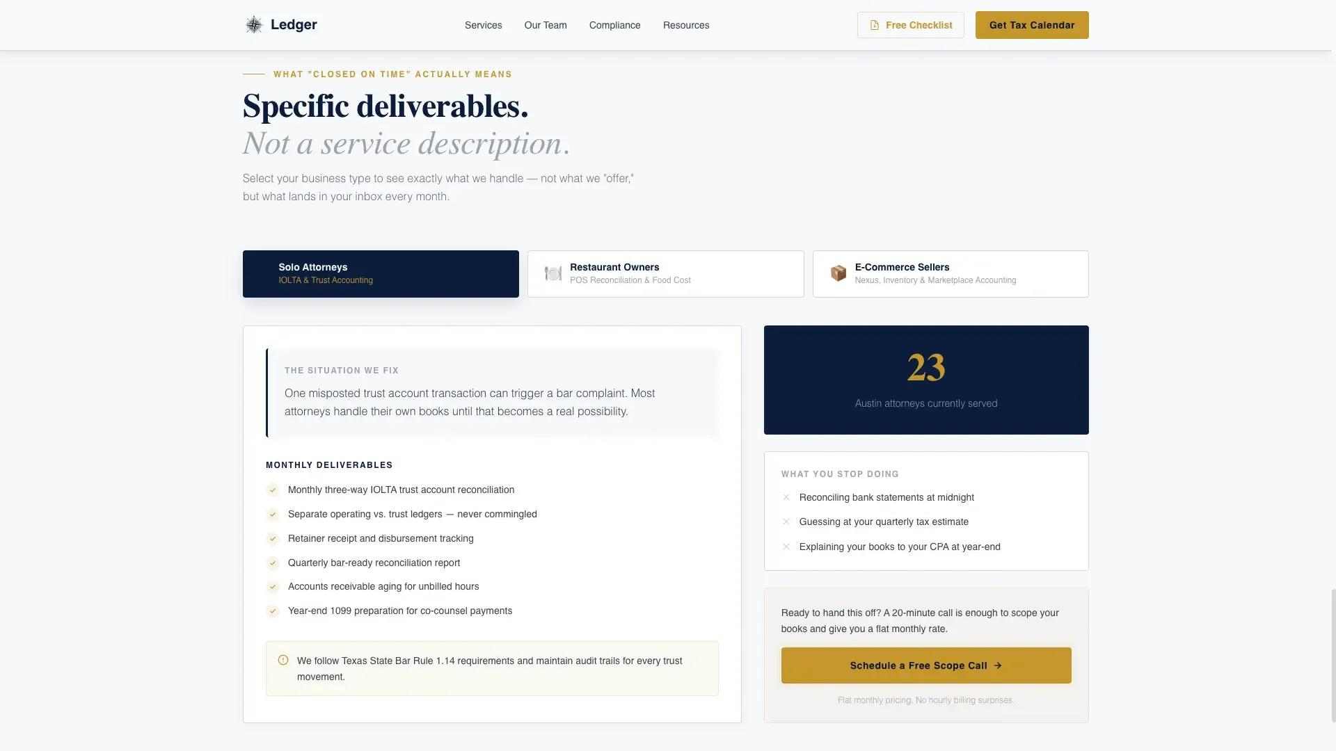 Bookkeeper Service Area Landing Page Template