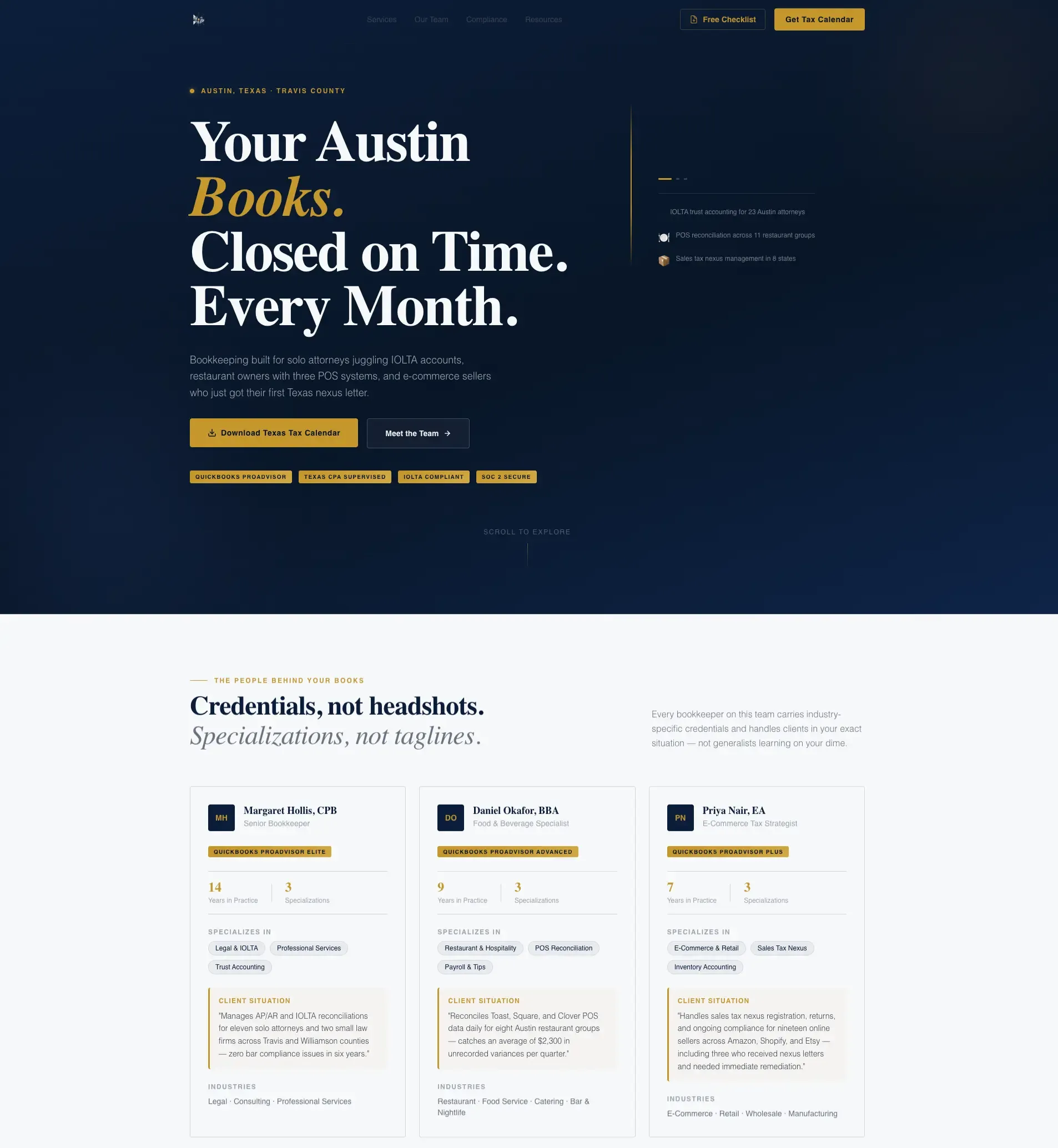 Bookkeeper Service Area Landing Page Template