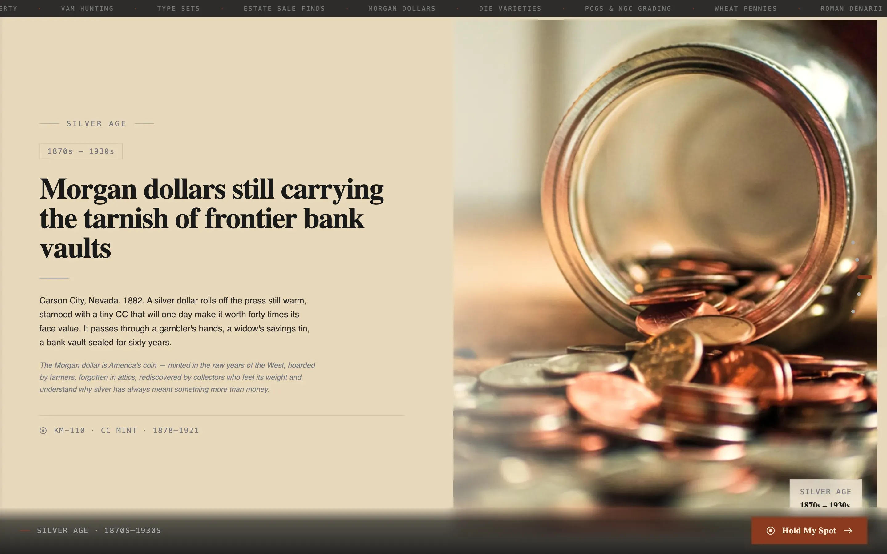 Coin Collecting Community Landing Page Template