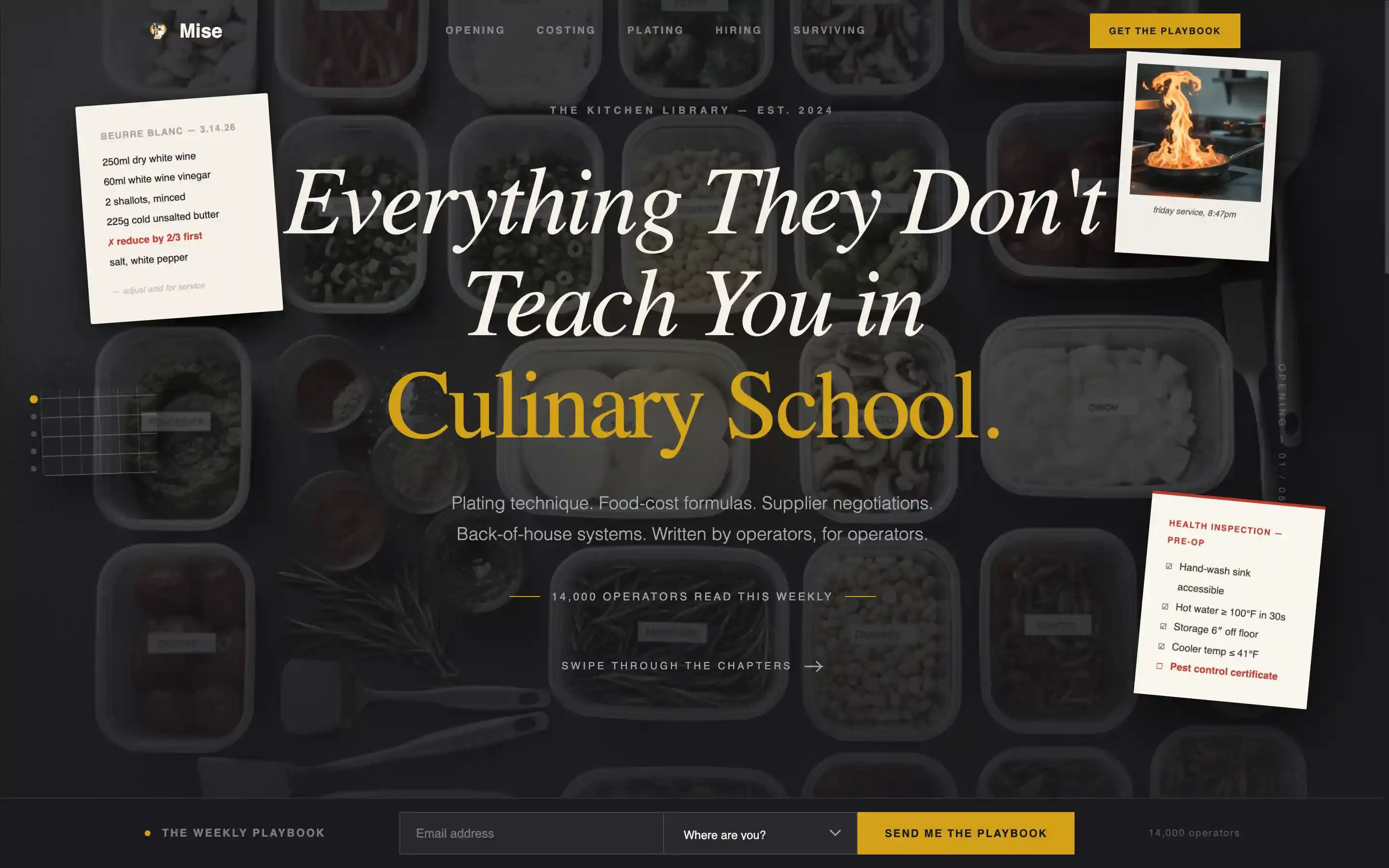 Cinematic Restaurant Blog Landing Page Template