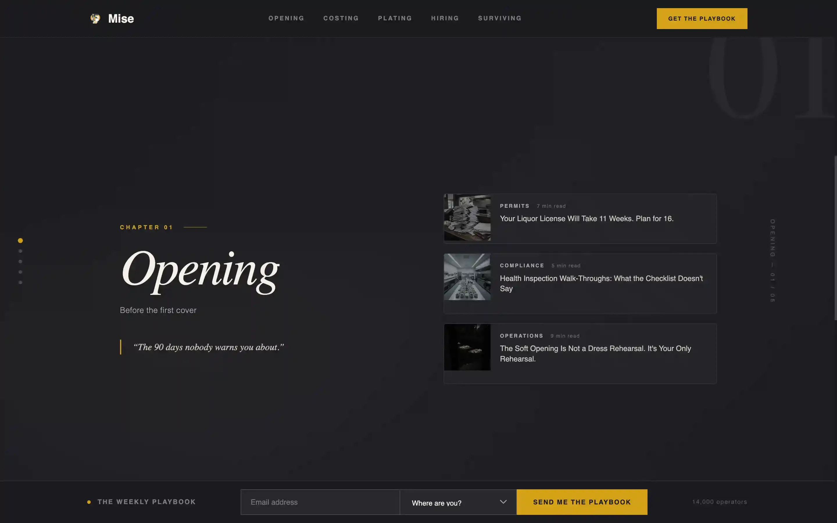 Cinematic Restaurant Blog Landing Page Template