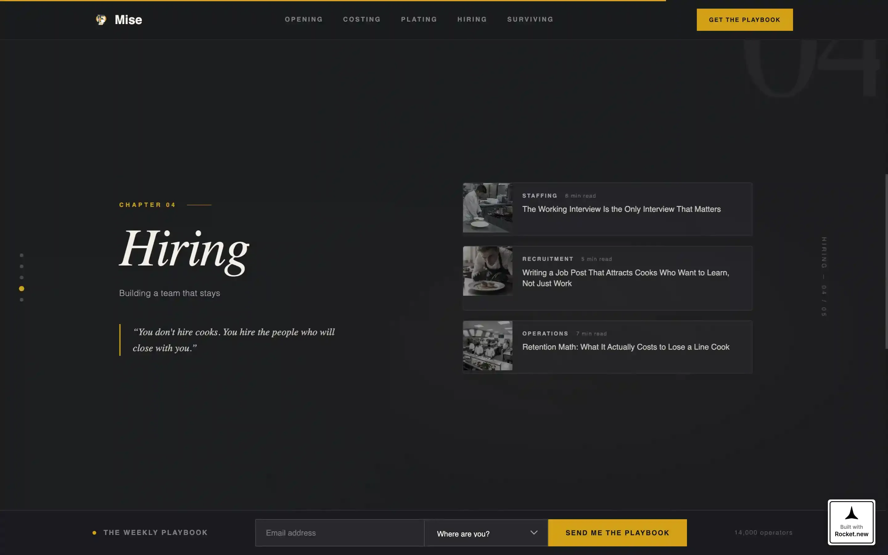 Cinematic Restaurant Blog Landing Page Template