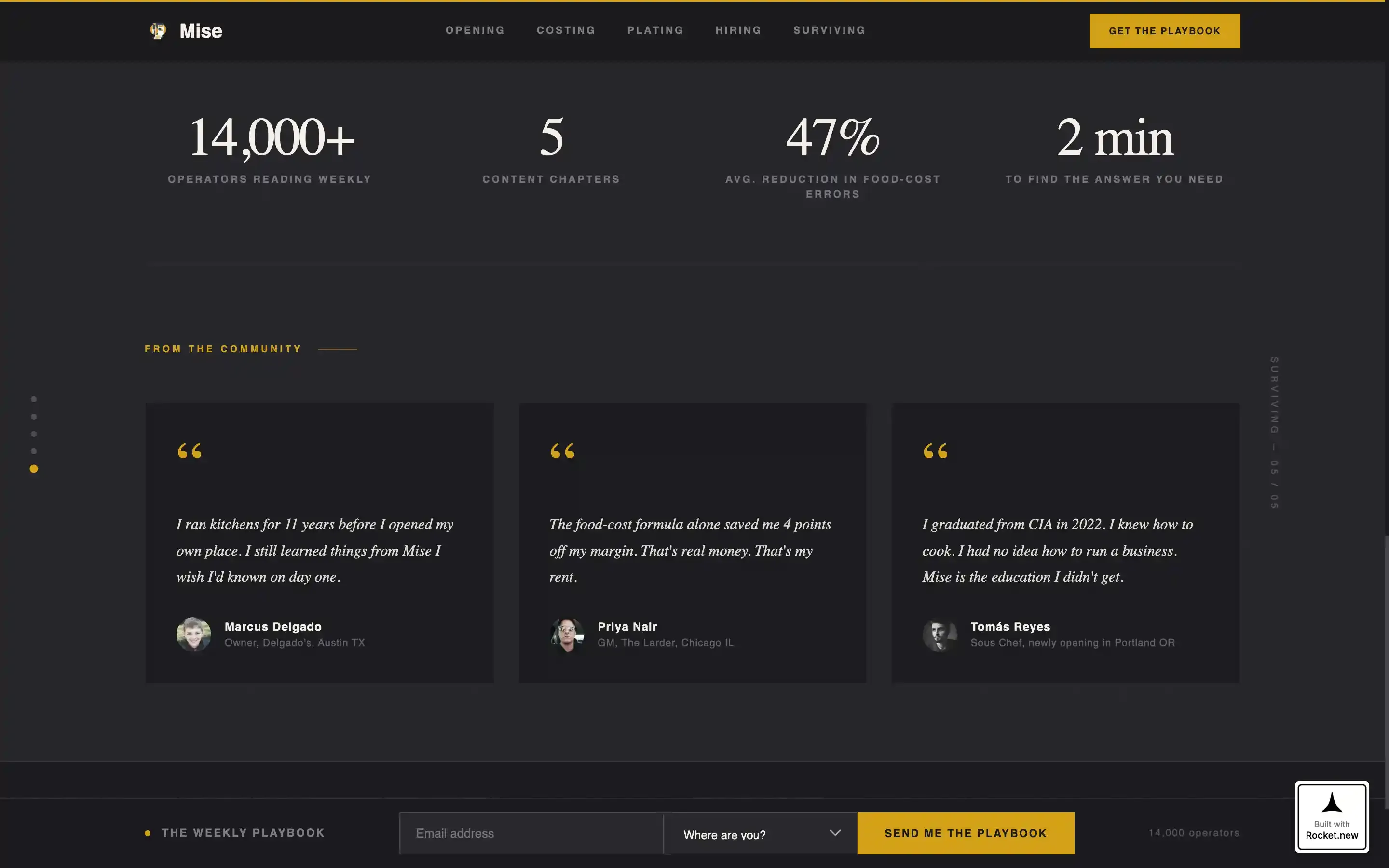 Cinematic Restaurant Blog Landing Page Template