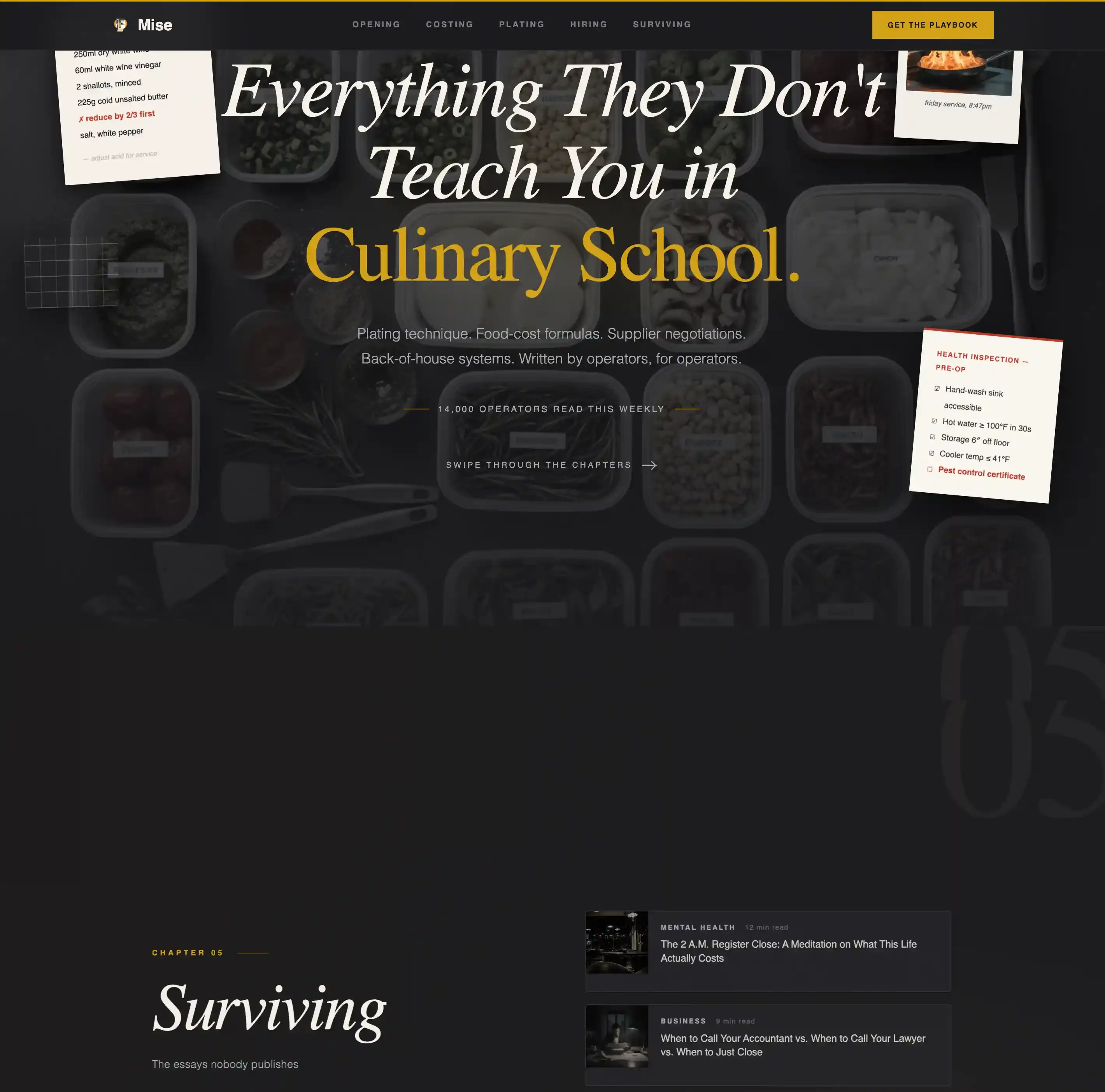 Cinematic Restaurant Blog Landing Page Template