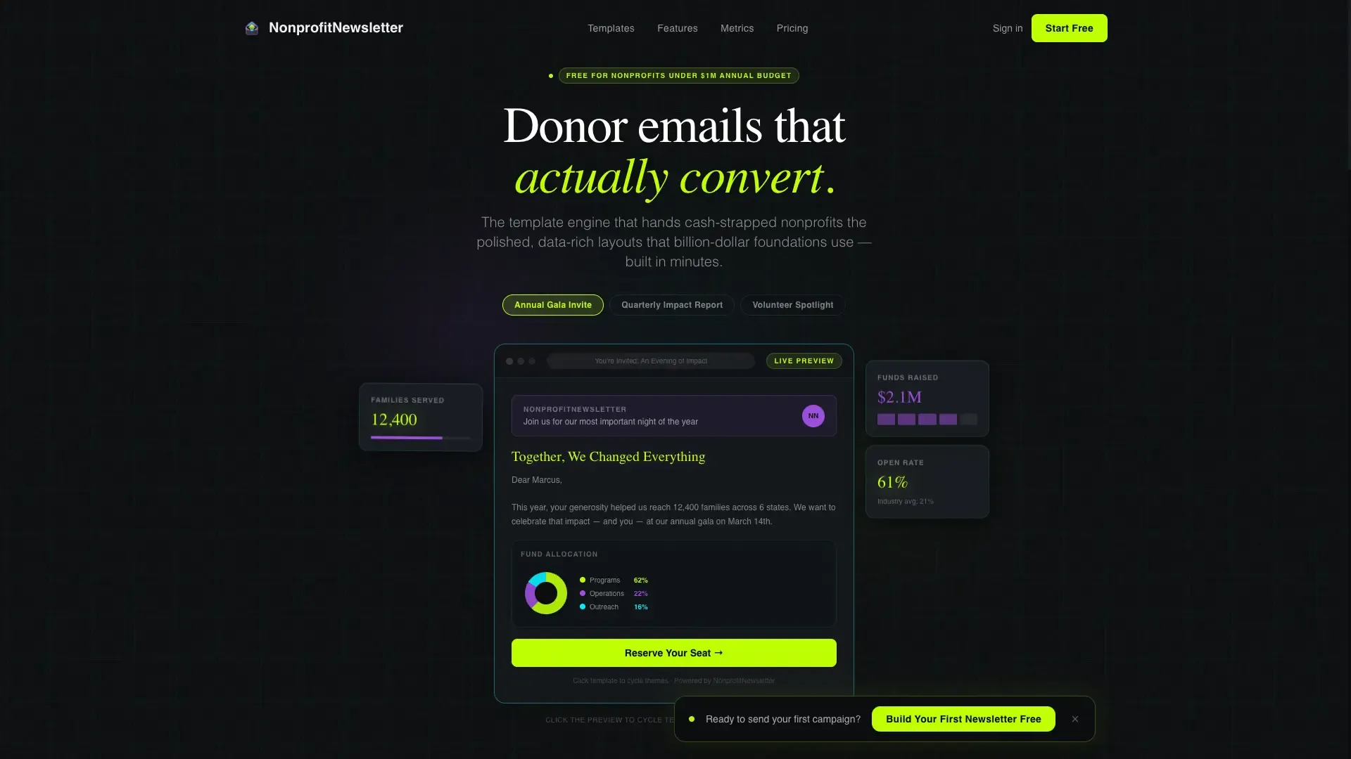 Newsletter Template Landing Page | Tech Glass Design