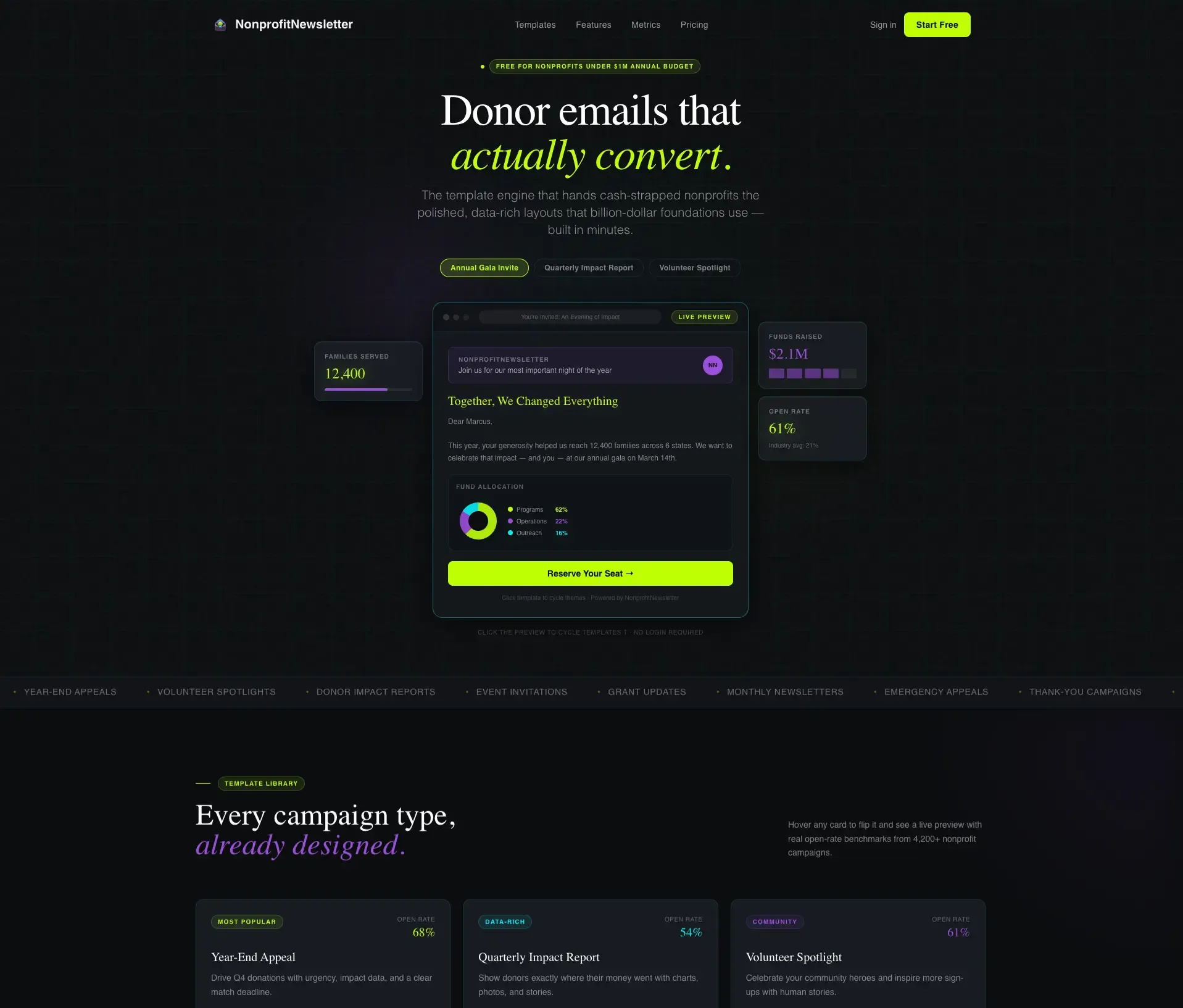 Newsletter Template Landing Page | Tech Glass Design
