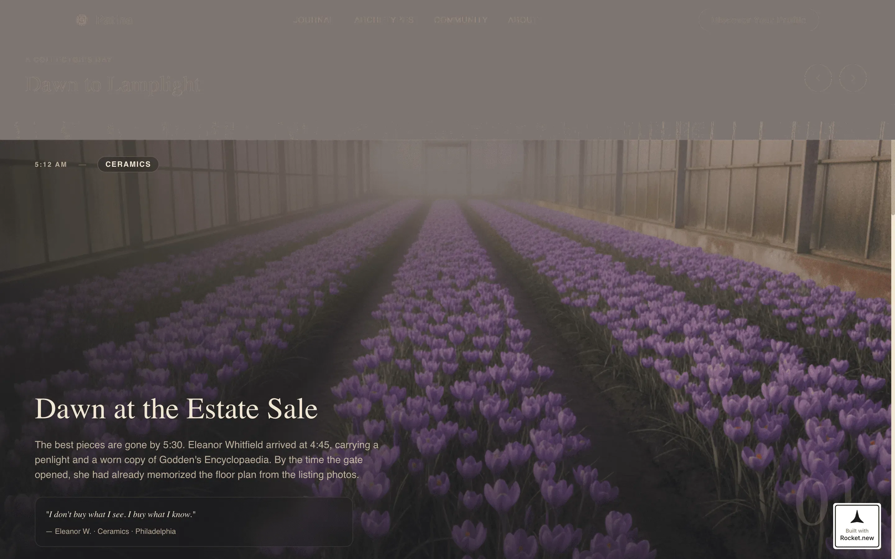 Antique Collecting Blog & Community Landing Page