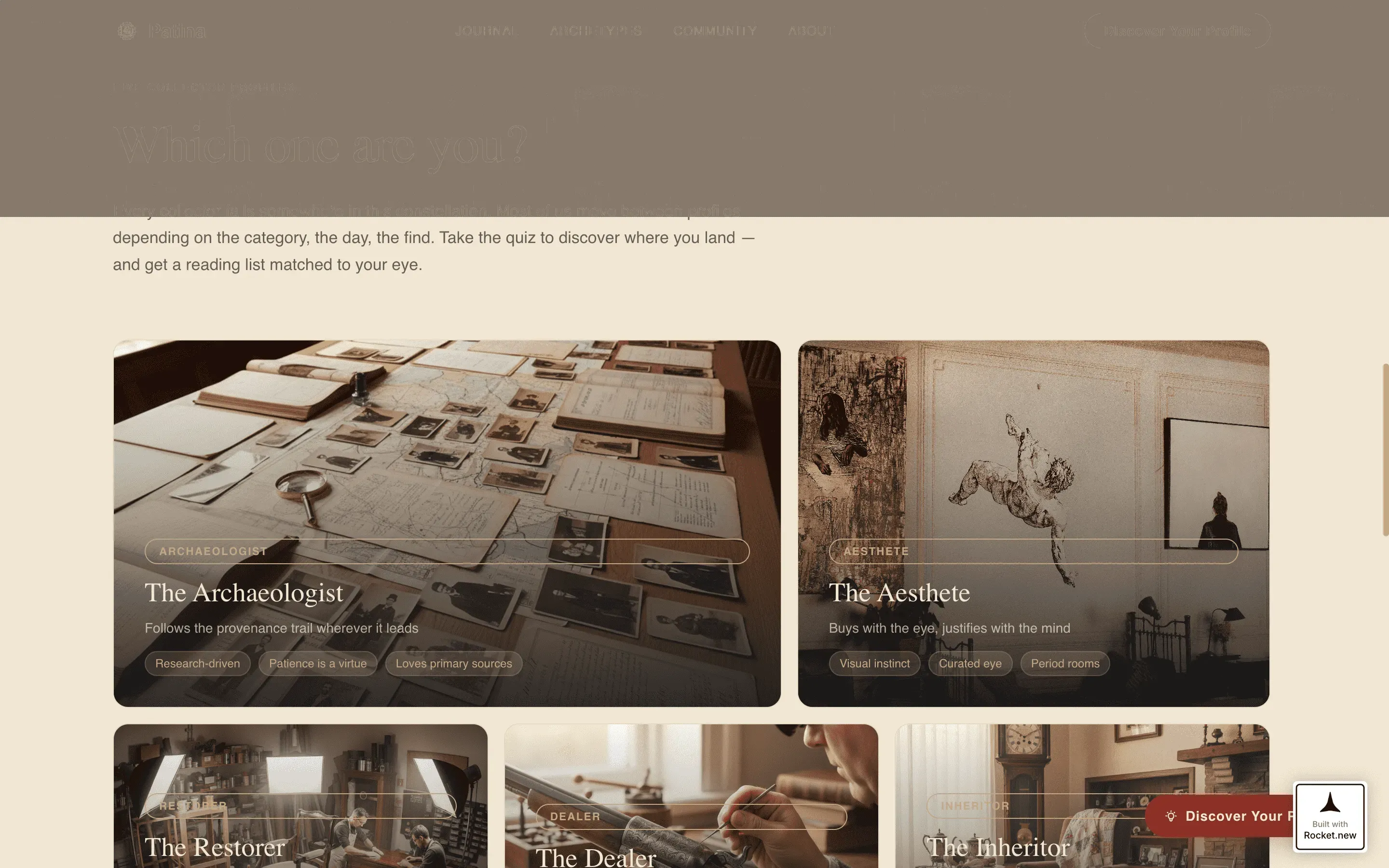 Antique Collecting Blog & Community Landing Page