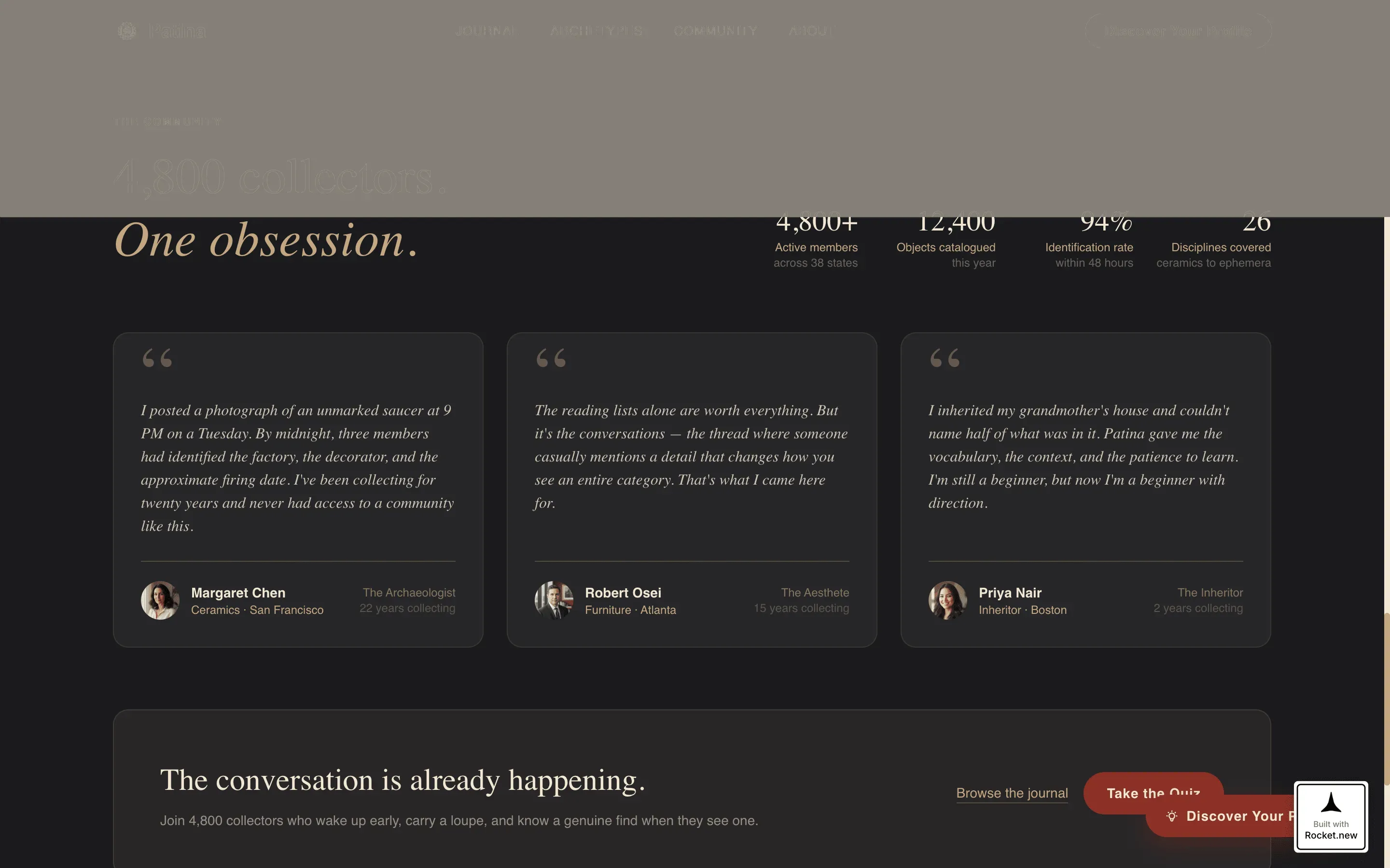 Antique Collecting Blog & Community Landing Page