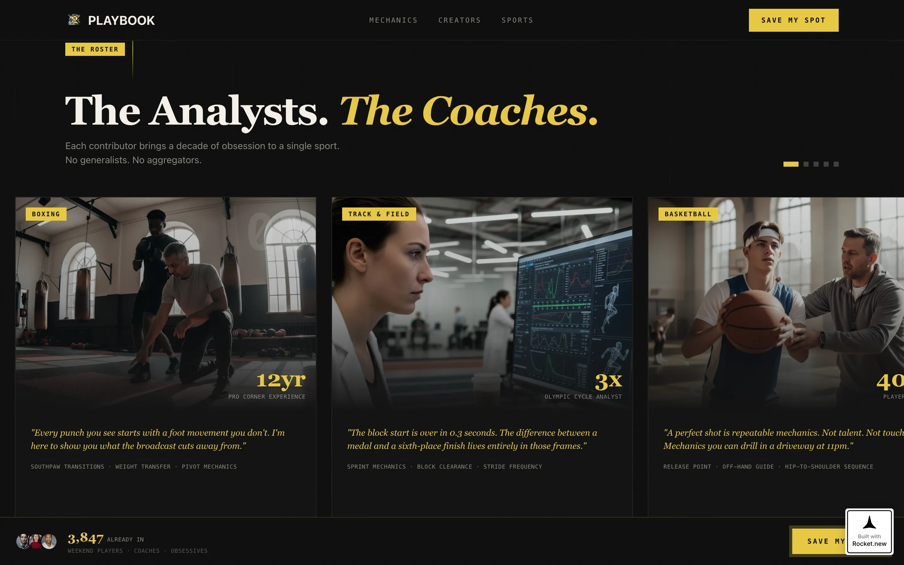Cinematic Sports Landing Page Template