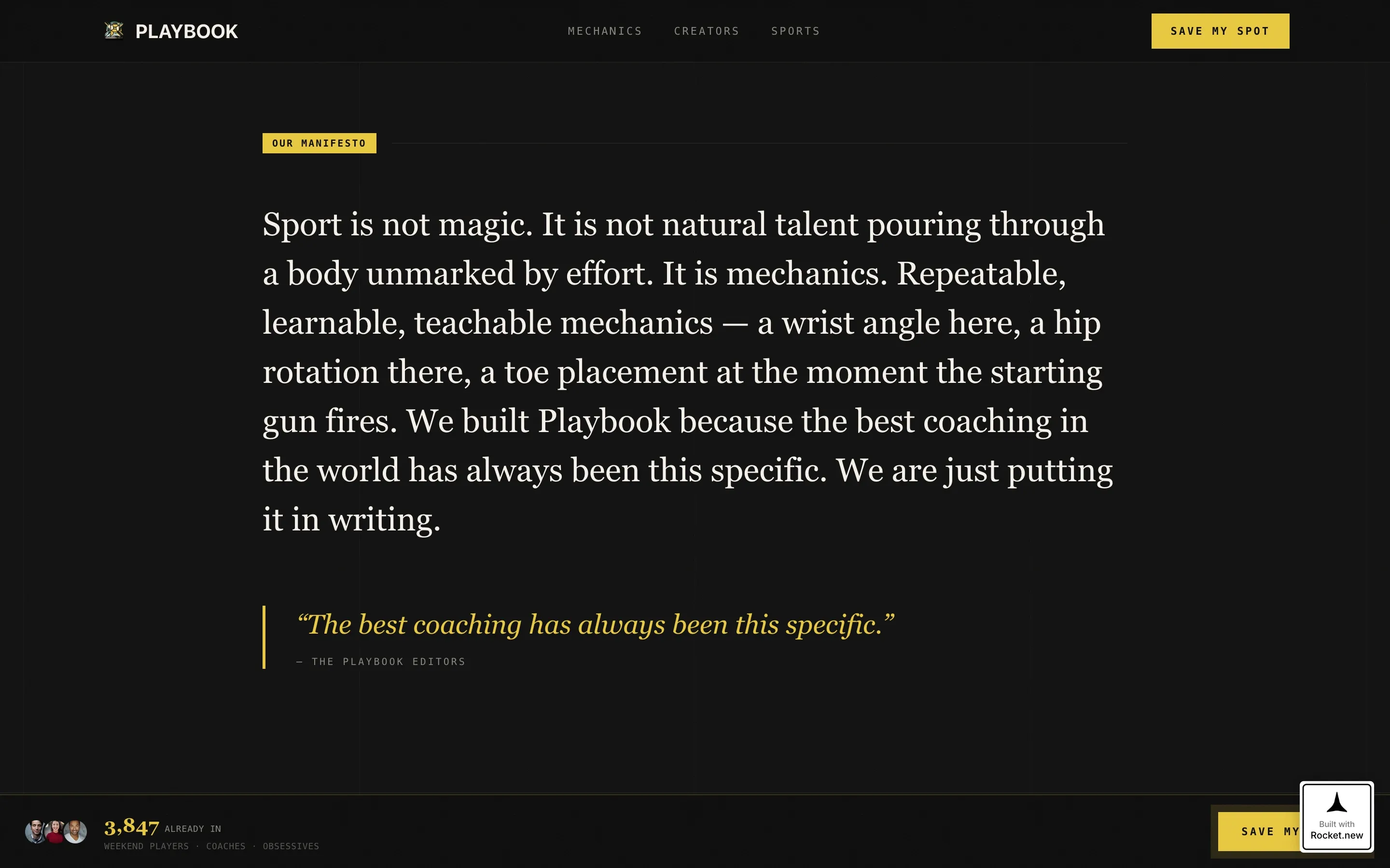 Cinematic Sports Landing Page Template