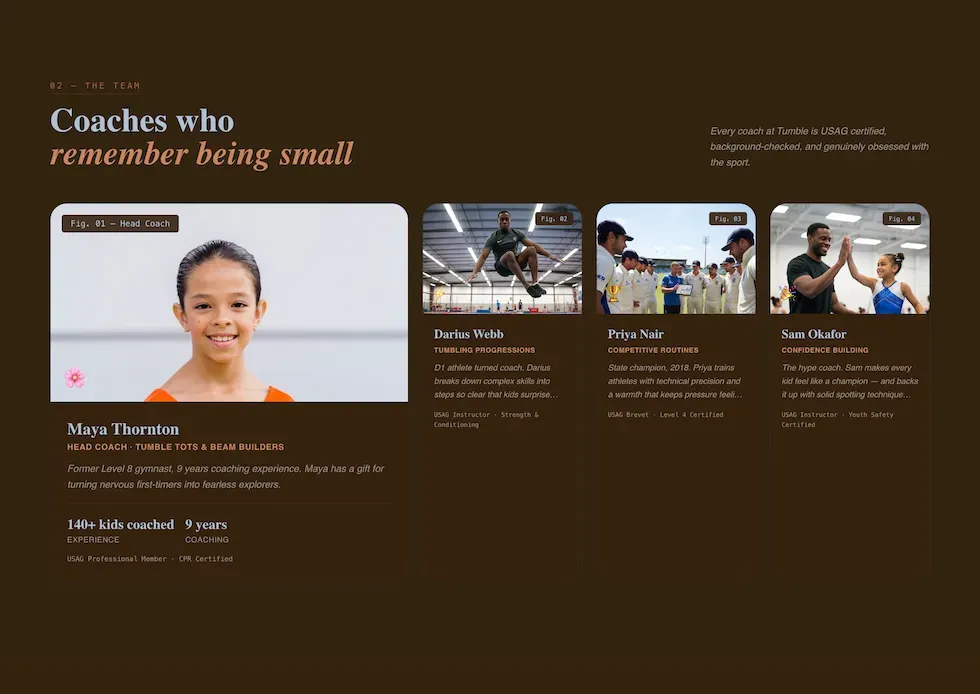 Engaging Kids Gymnastics Landing Page Template