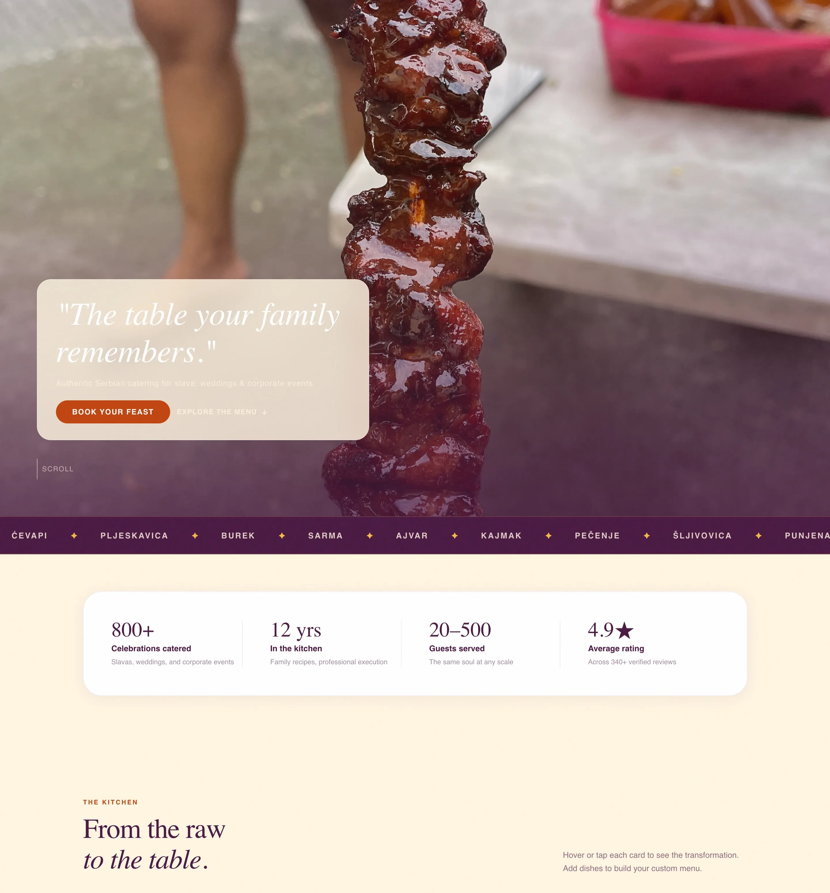 Authentic Serbian Catering Landing Page Template