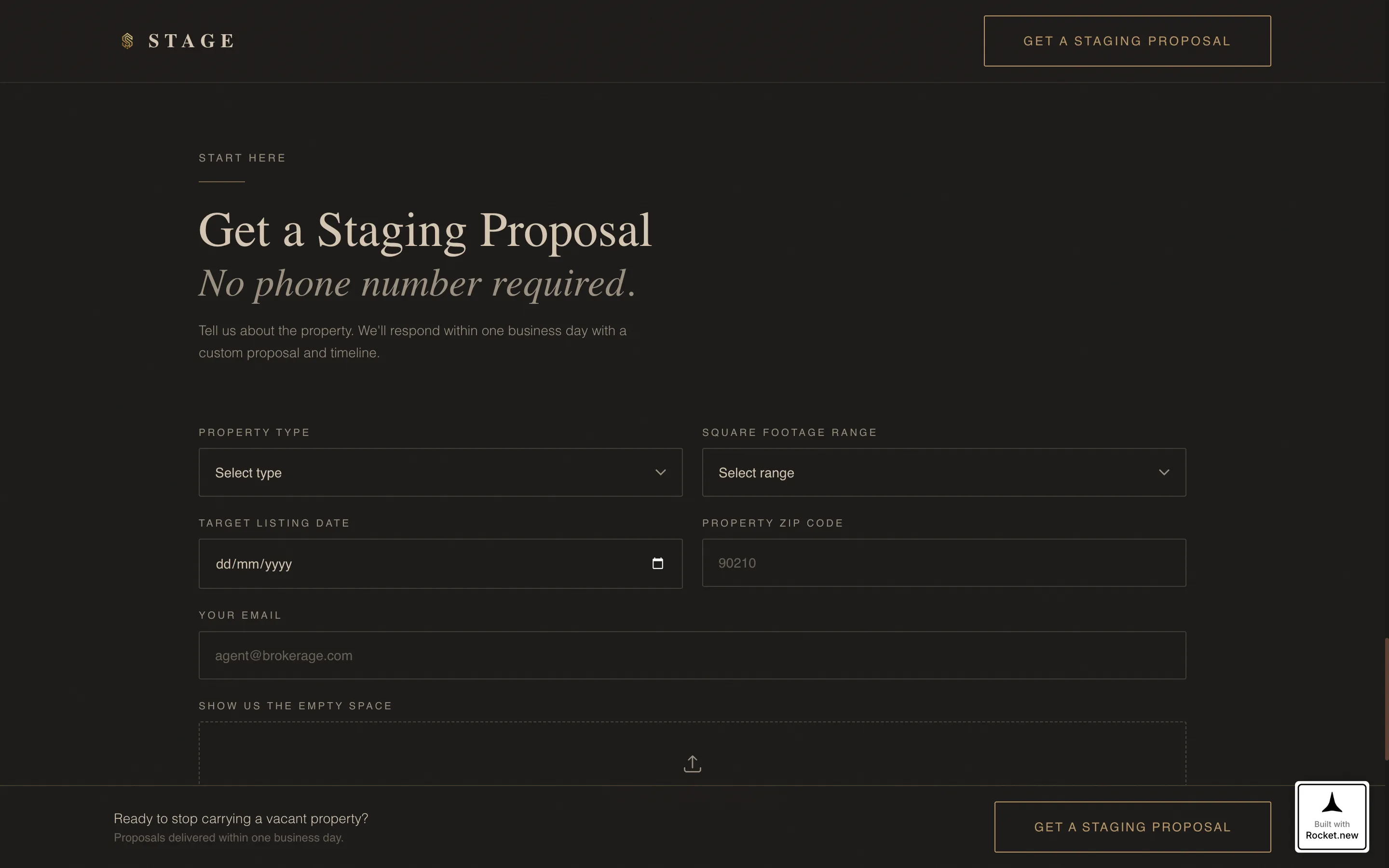 Immersive Home Staging Landing Page Template