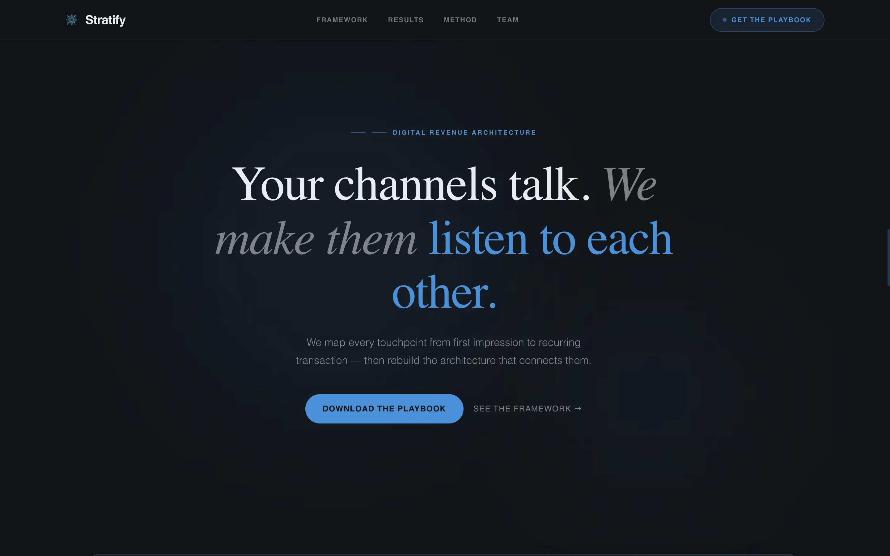 Dark Immersive Digital Strategy Consultancy Landing Page