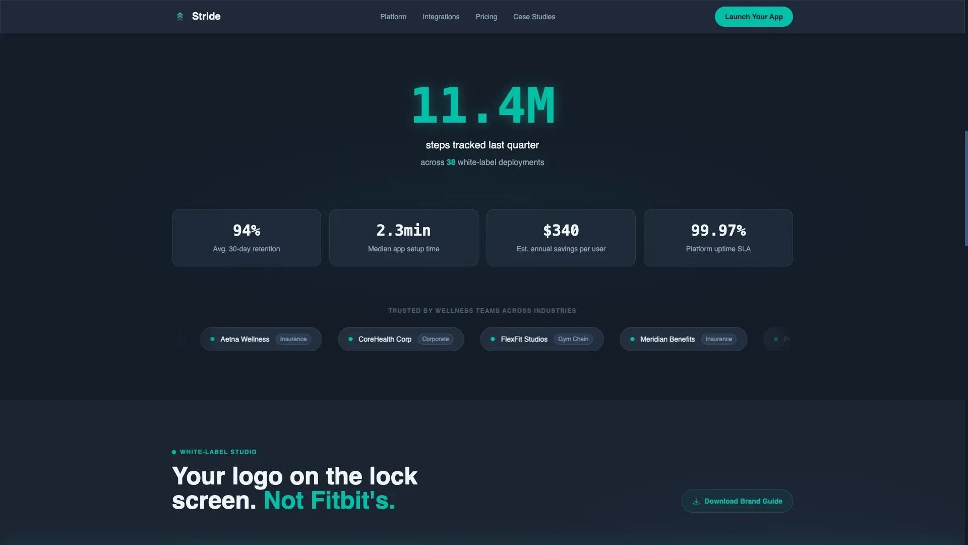 White-Label Fitness App Landing Page Template