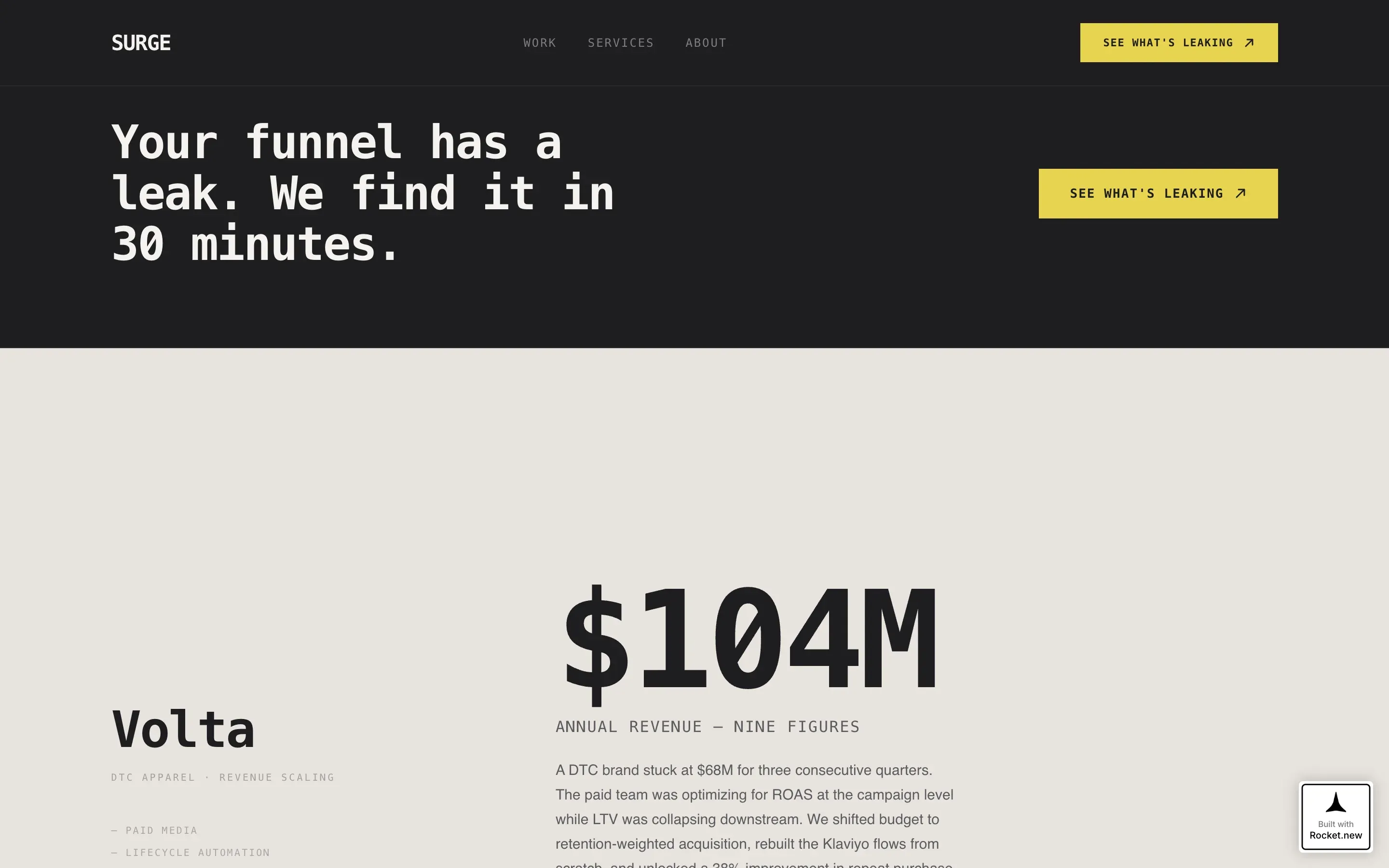 Growth & Performance Agency Metric-First Website Template